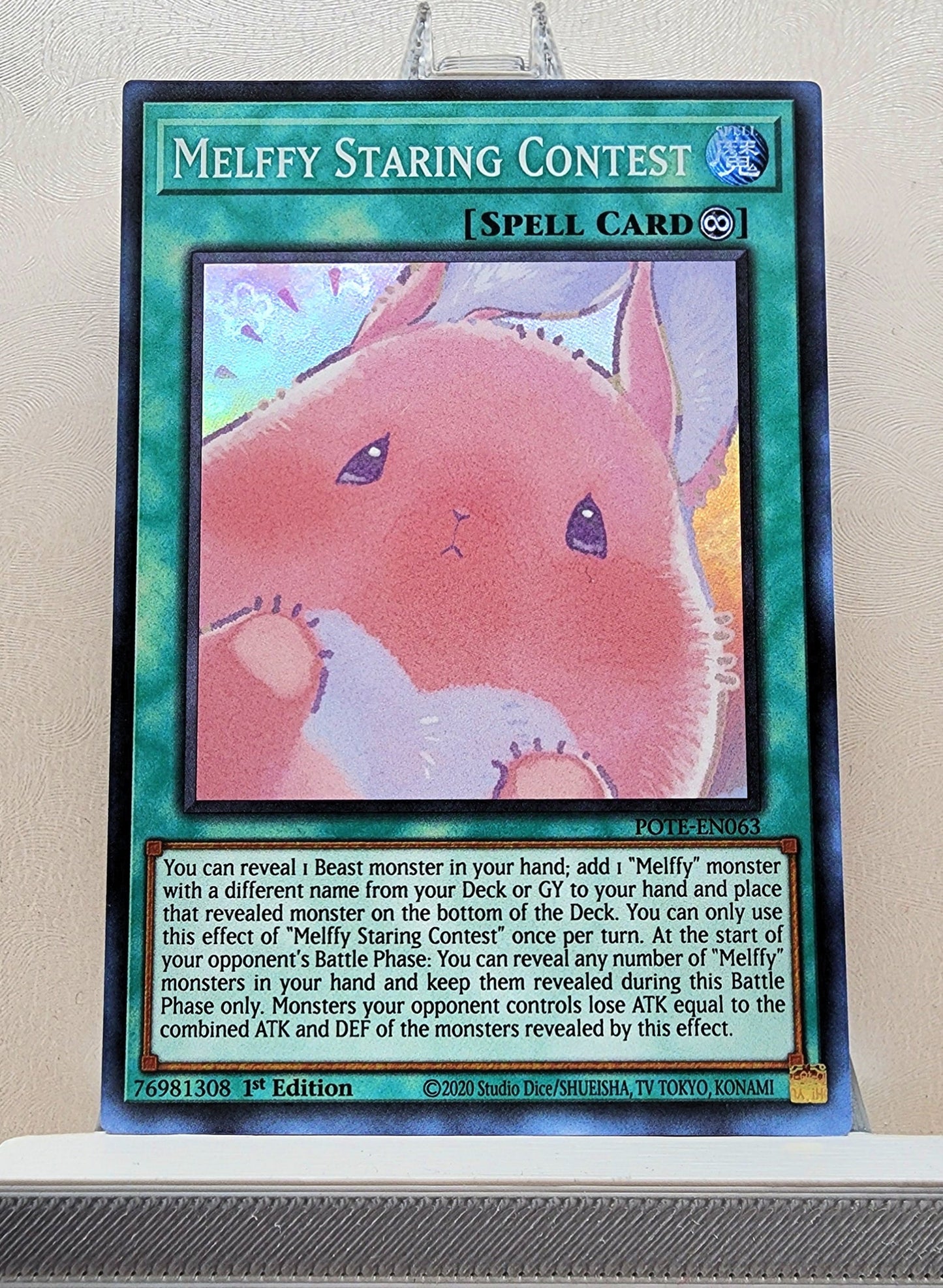 Yugioh! 1x Melffy Staring Contest (POTE - Super Rare) 1st Edition