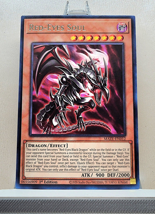 Yugioh! 1x Red Eyes Soul (MAZE - Rare) 1st Edition