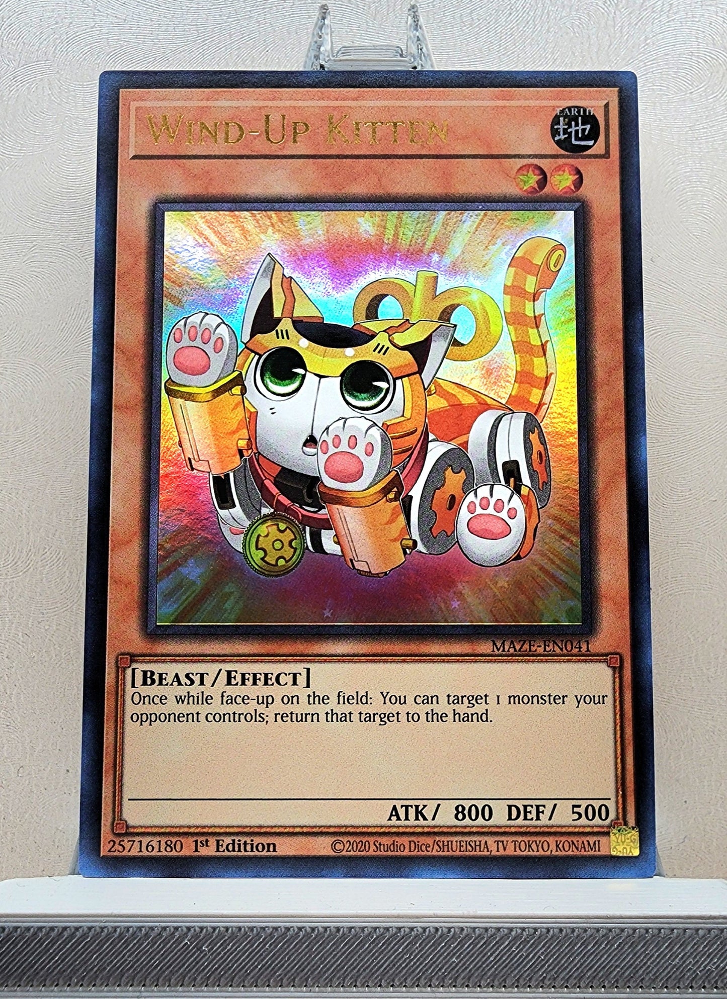 Yugioh! 1x Wind-Up Kitten (MAZE - Ultra Rare) 1st Edition