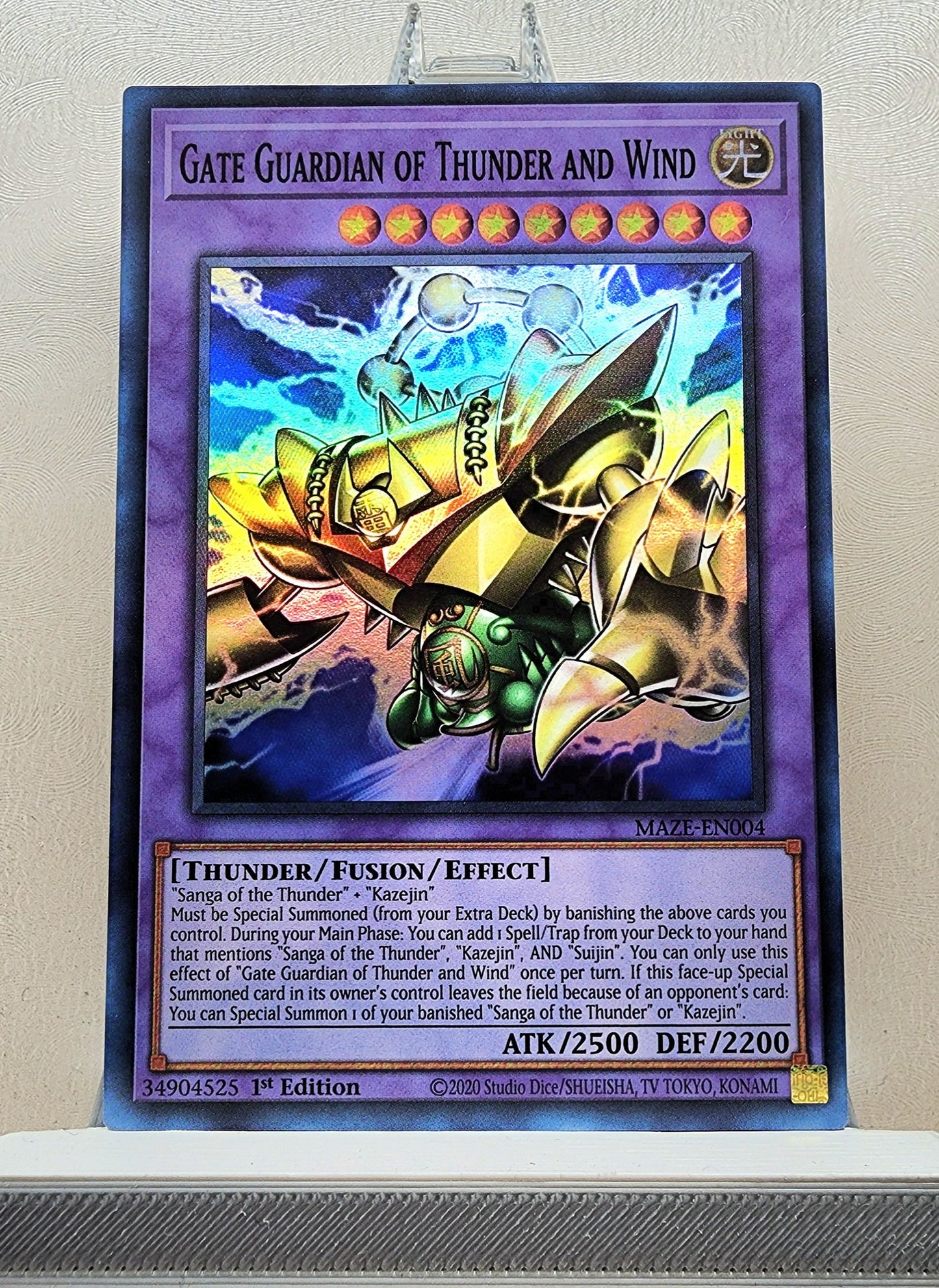 Yugioh! 1x Gate Guardian of Thunder and Wind (MAZE - Super Rare) 1st Edition