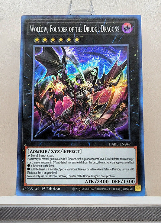 Yugioh! 1x Wollow, Founder of the Drudge Dragons (DABL - Super Rare) 1st Edition