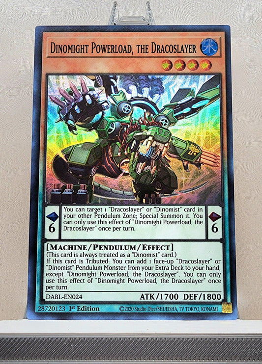 Yugioh! 1x Dinomight Powerload, the Dracoslayer (DABL - Super Rare) 1st Edition