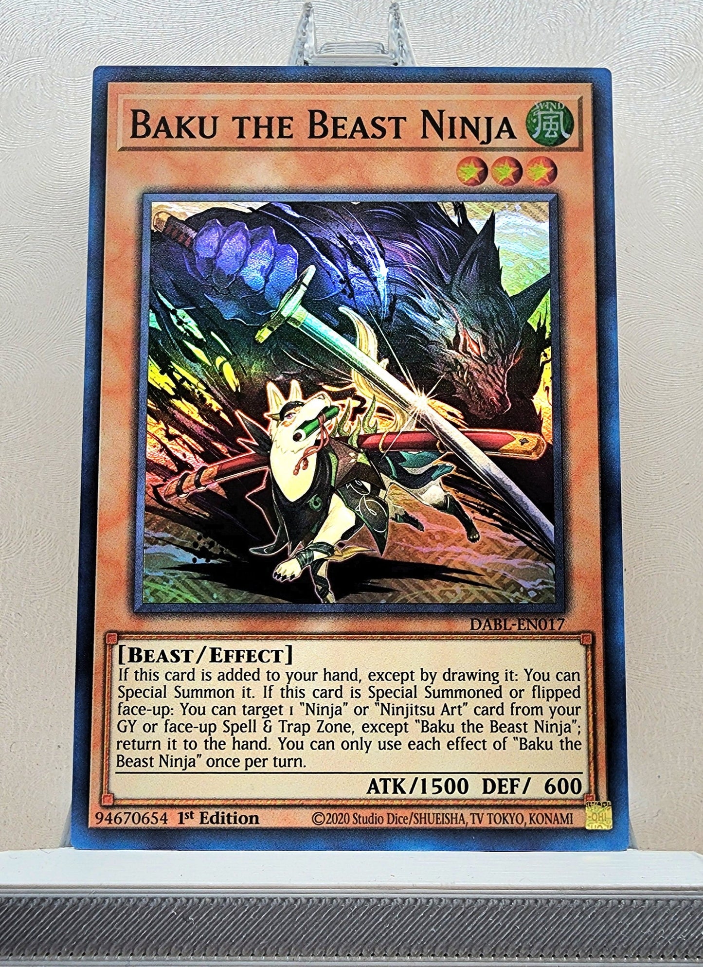 Yugioh! 1x Baku the Beast Ninja (DABL - Super Rare) 1st Edition