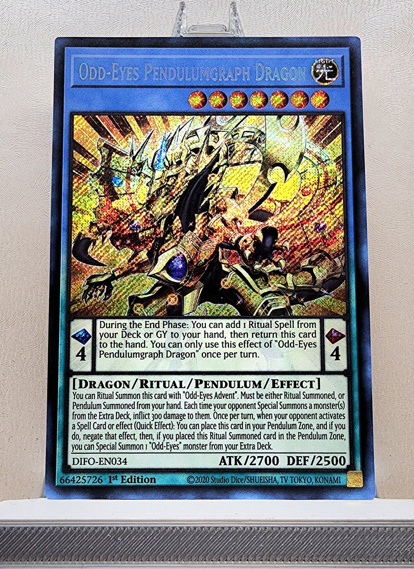 Yugioh! 1x Odd-Eyes Pendulumgraph Dragon (DIFO - Secret Rare) 1st Edition