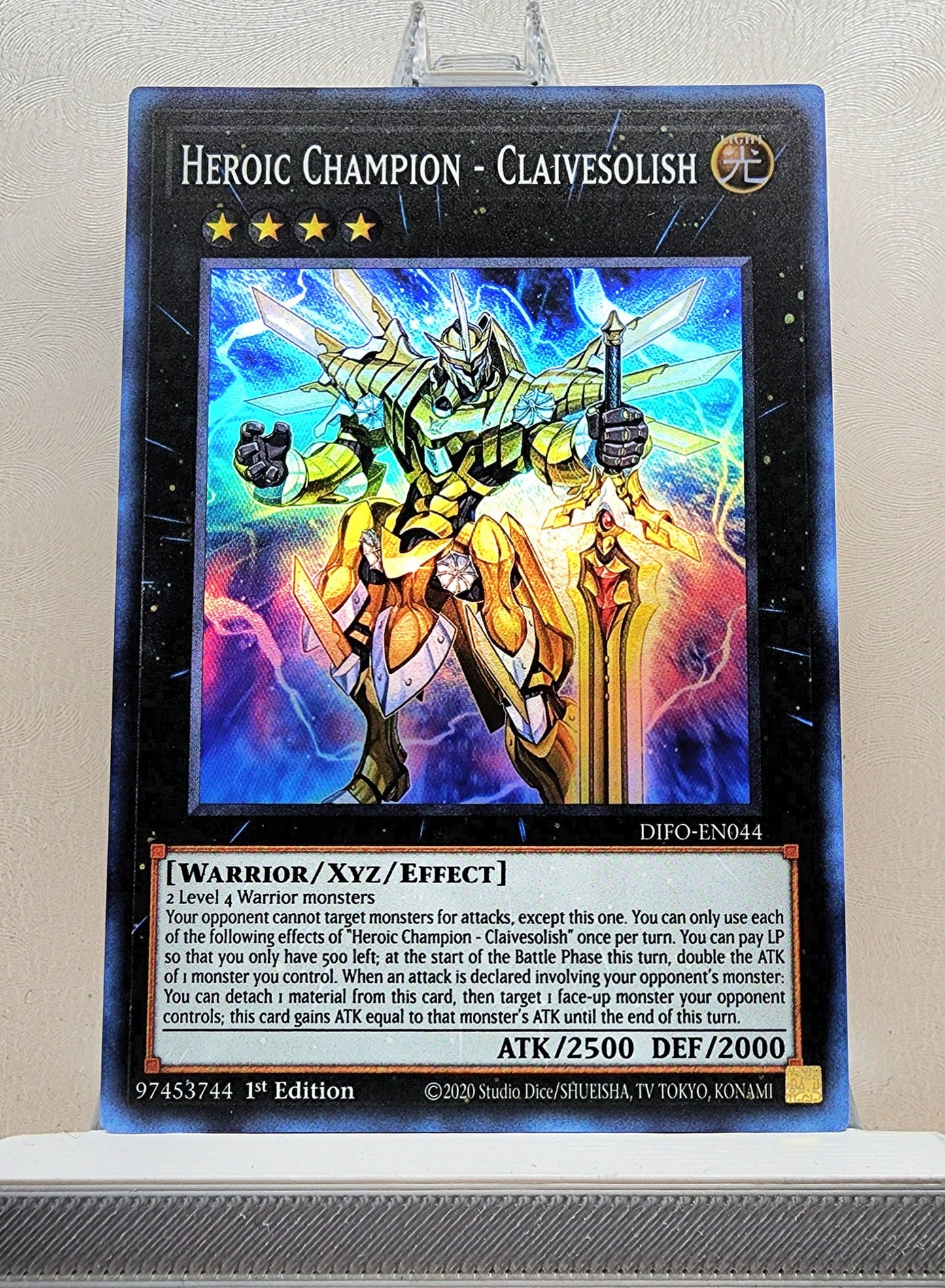 Yugioh! 1x Heroic Champion - Claivesolish (DIFO - Super Rare) 1st Edition