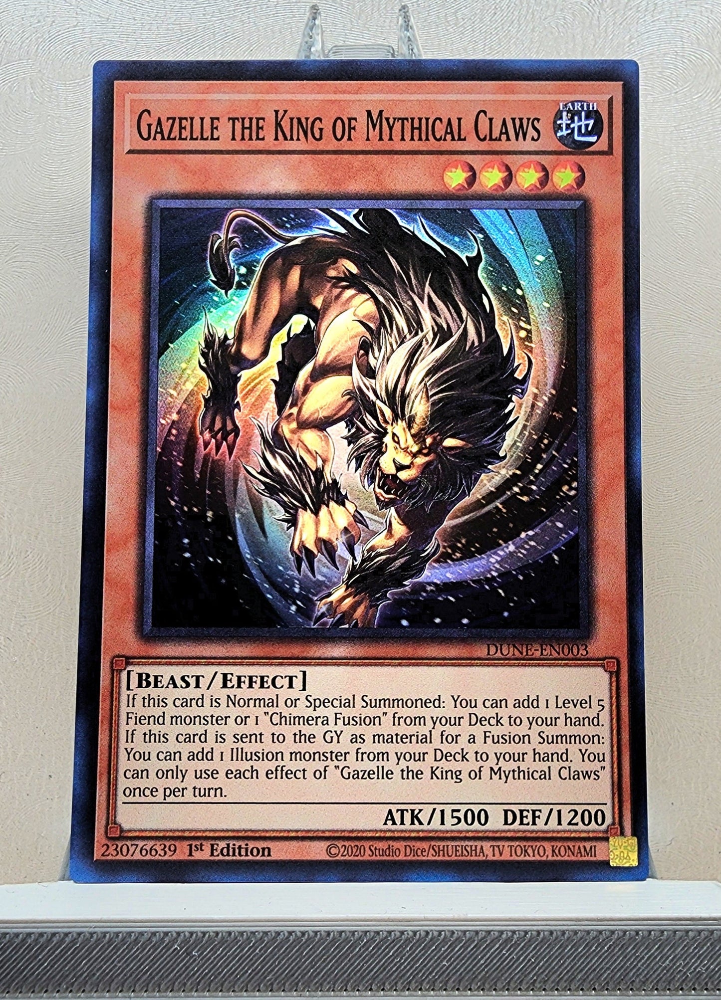 Yugioh! 1x Gazelle the King of Mythical Claws (DUNE - Super Rare) 1st Edition