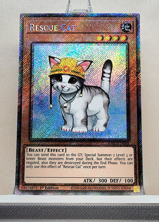 Yugioh! 1x Rescue Cat (RA02 - Platinum Secret Rare) 1st Edition