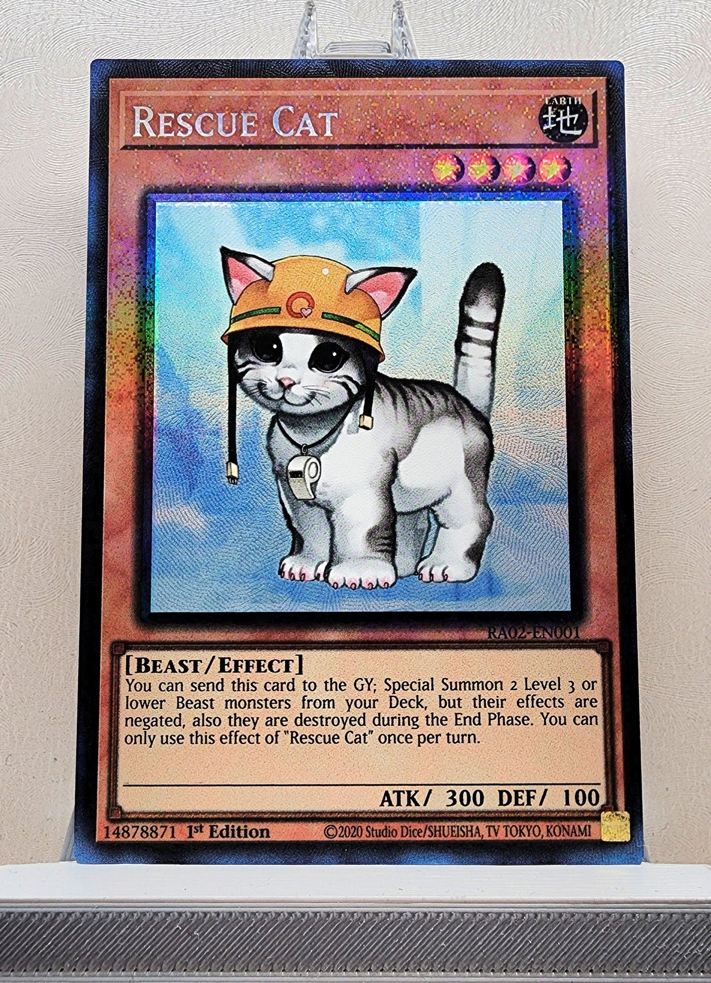 Yugioh! 1x Rescue Cat (RA02 - Prismatic Collectors Rare) 1st Edition