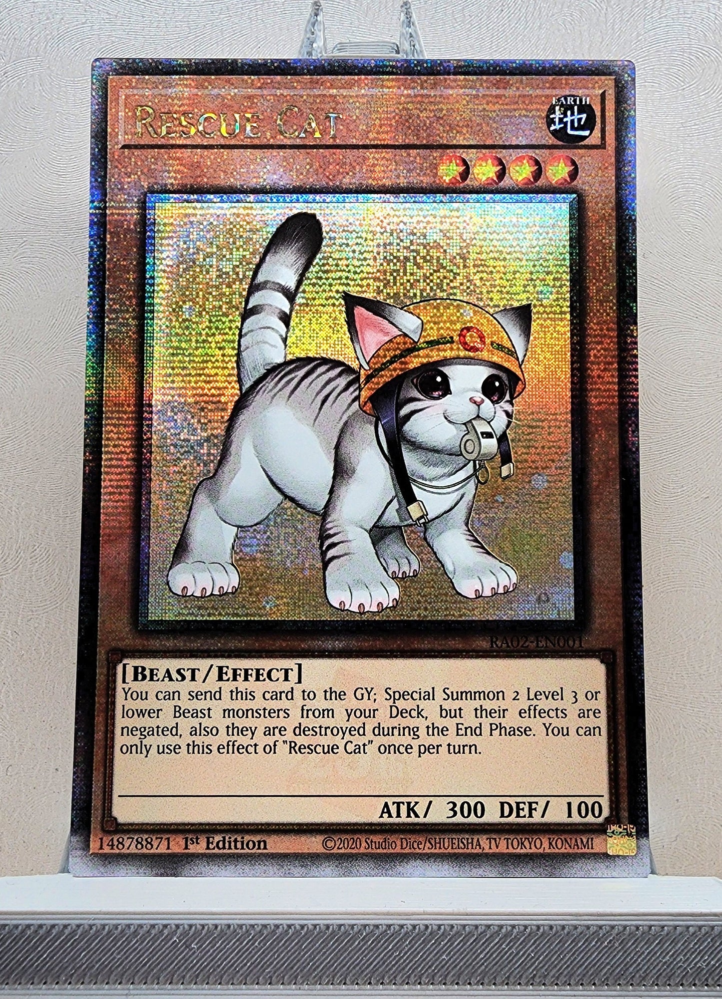 Yugioh! 1x Rescue Cat Alt Art (RA02 - Quarter Century Secret Rare) 1st Edition