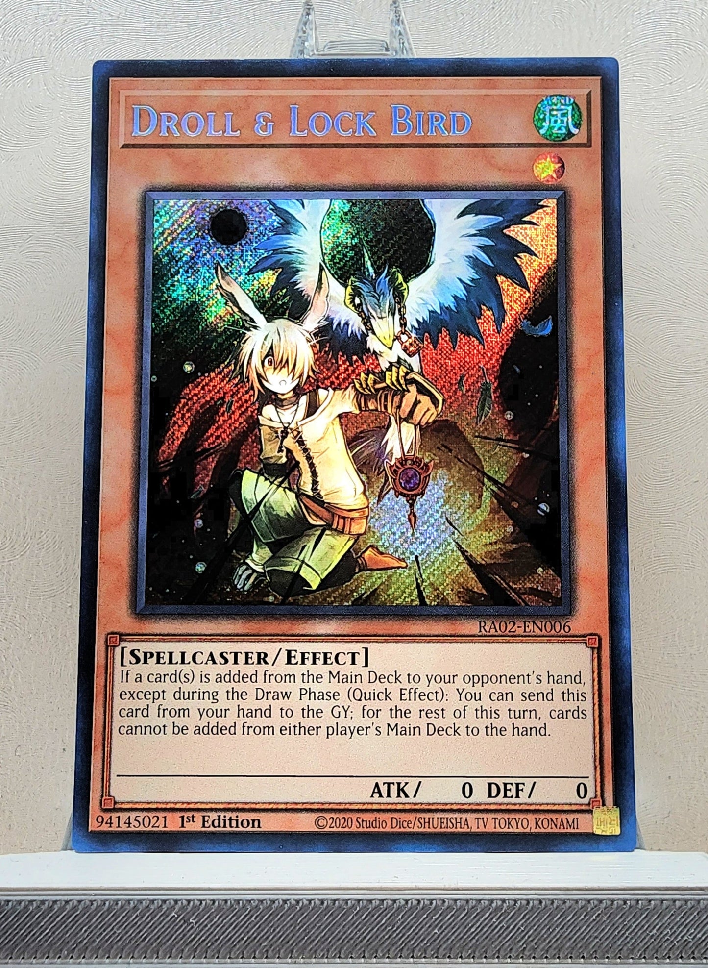 Yugioh! 1x Droll & Lock Bird (RA02 - Secret Rare) 1st Edition