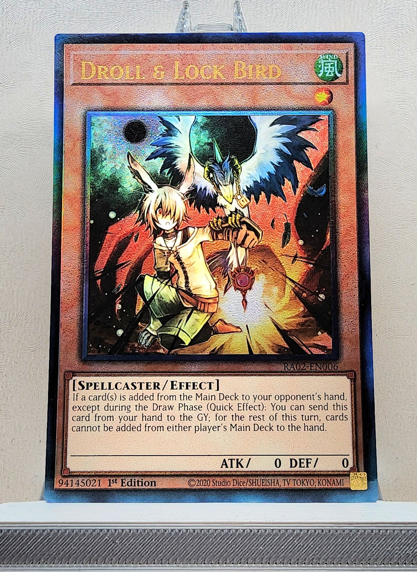 Yugioh! 1x Droll & Lock Bird (RA02 - Prismatic Ultimate Rare) 1st Edition