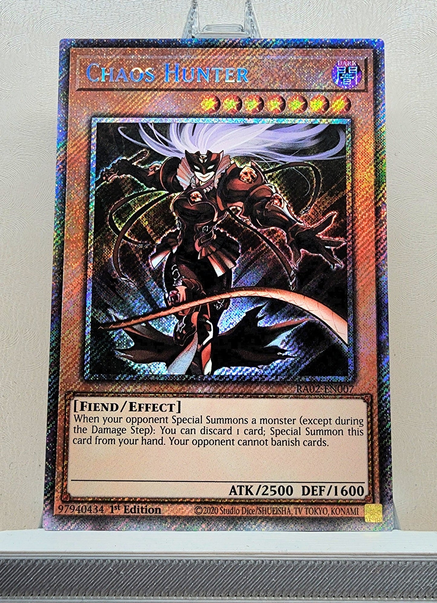 Yugioh! 1x Chaos Hunter (RA02 - Platinum Secret Rare) 1st Edition