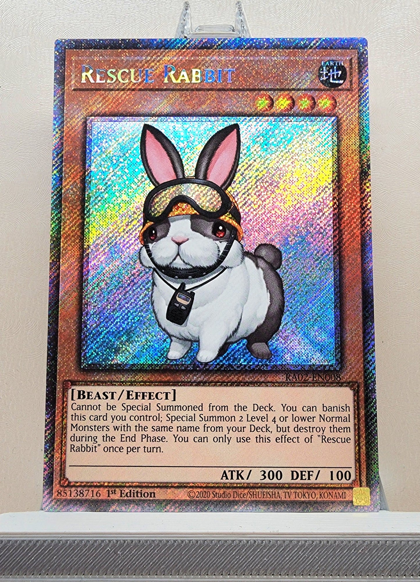 Yugioh! 1x Rescue Rabbit (RA02 - Platinum Secret Rare) 1st Edition