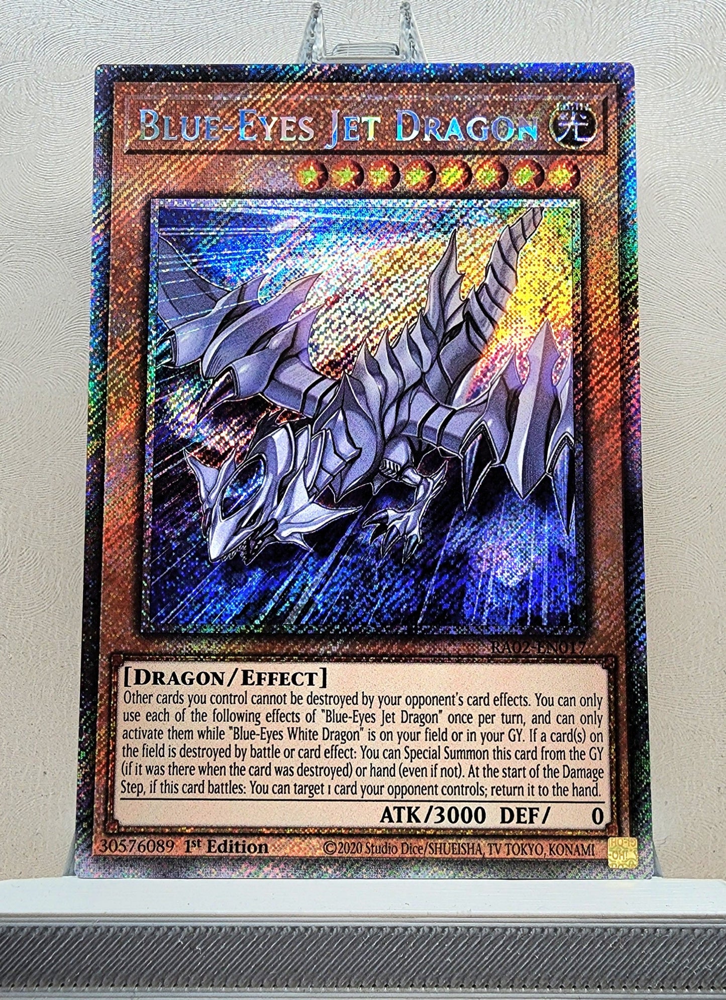 Yugioh! 1x Blue-Eyes Jet Dragon (RA02 - Platinum Secret Rare) 1st Edition