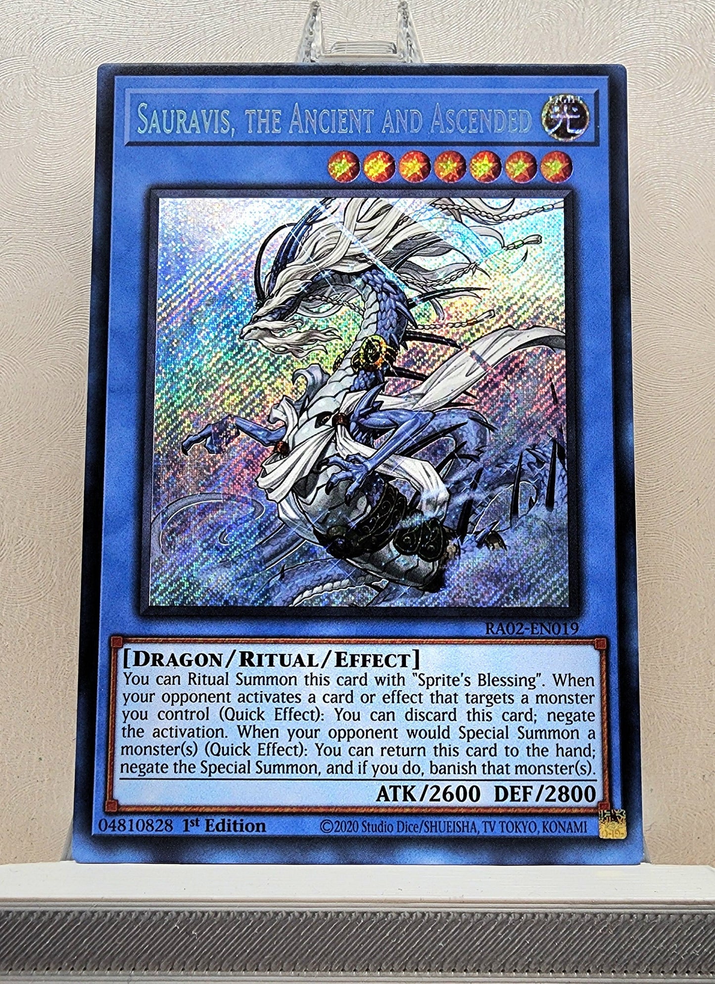 Yugioh! 1x Sauravis, the Ancient and Ascended (RA02 - Secret Rare) 1st Edition