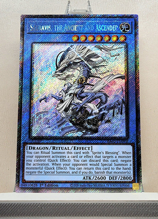 Yugioh! 1x Sauravis, the Ancient and Ascended (RA02 - Platinum Secret Rare) 1st Edition