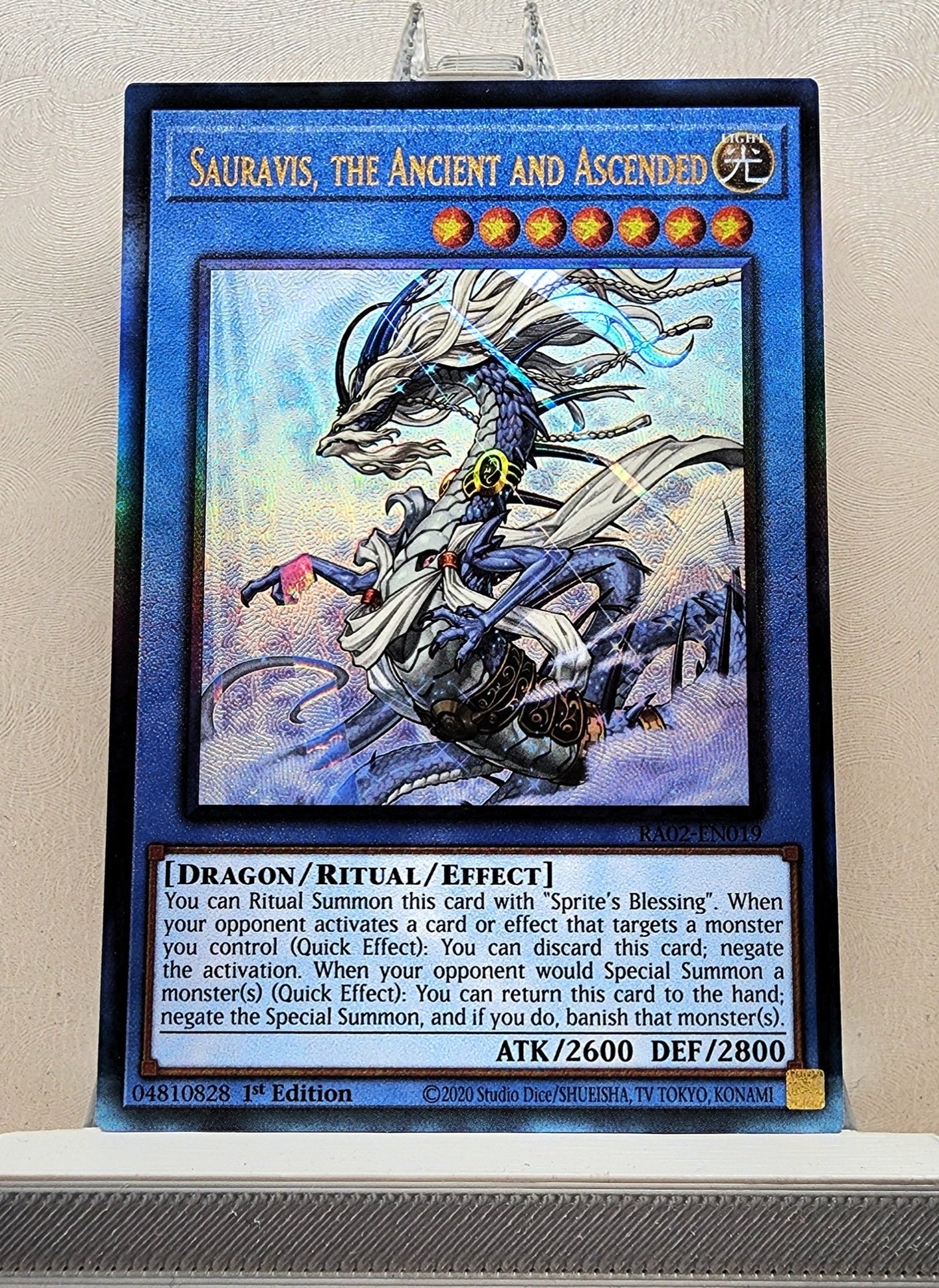 Yugioh! 1x Sauravis, the Ancient and Ascended (RA02 - Prismatic Ultimate Rare) 1st Edition