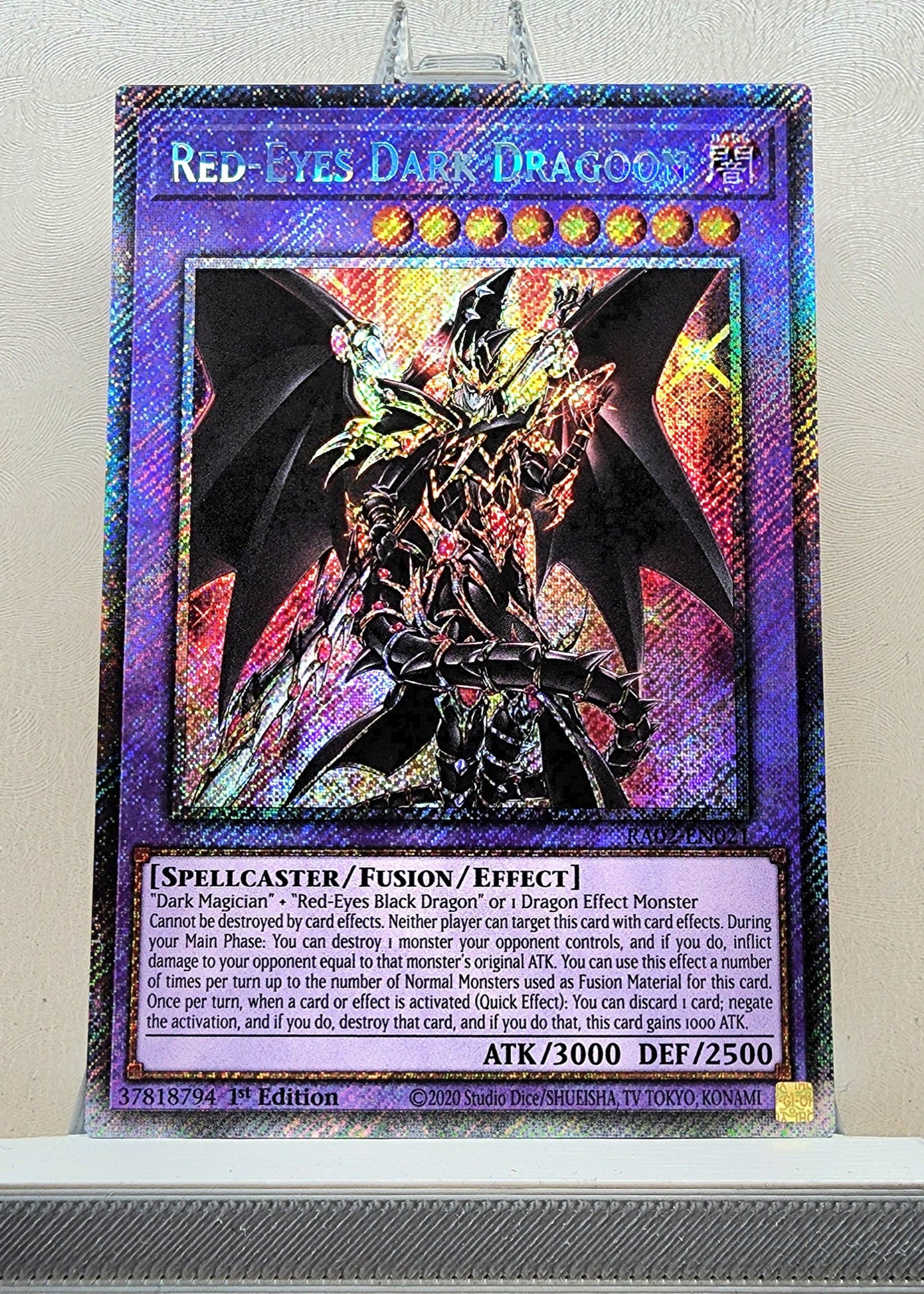 Yugioh! 1x Red-Eyes Dark Dragoon (RA02 - Platinum Secret Rare) 1st Edition