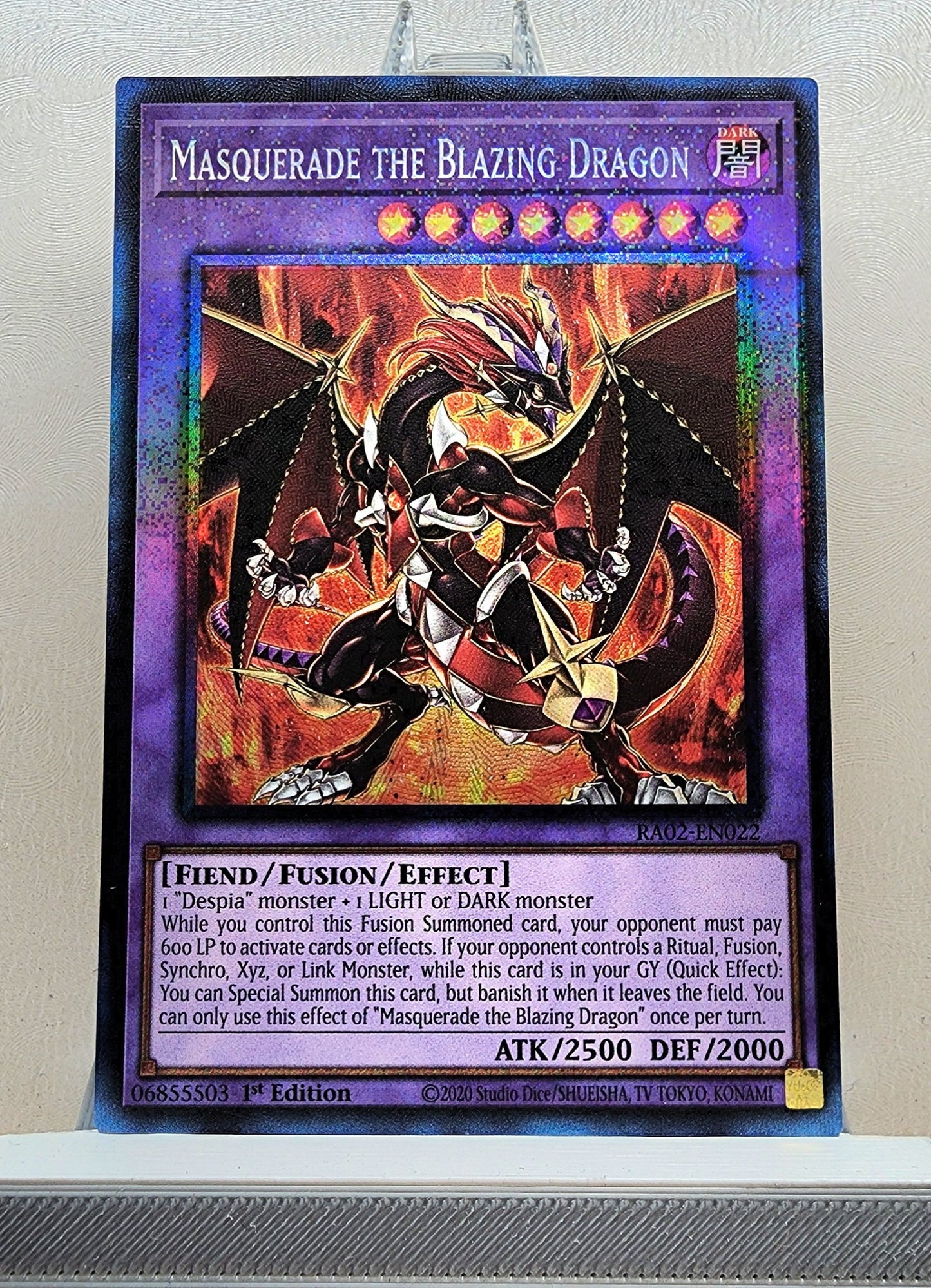 Yugioh! 1x Masquerade the Blazing Dragon (RA02 - Prismatic Collectors Rare) 1st Edition