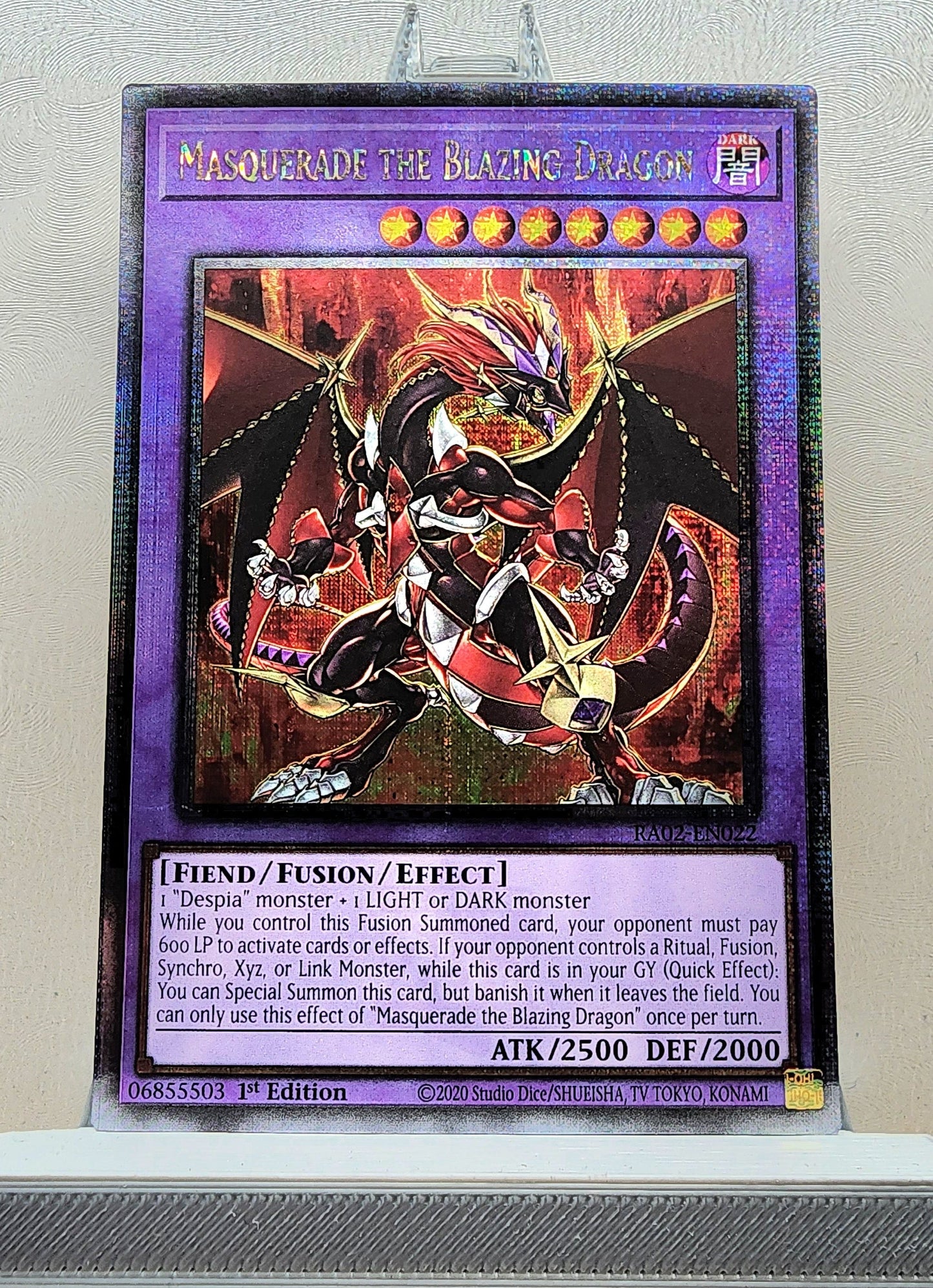 Yugioh! 1x Masquerade the Blazing Dragon (RA02 - Quarter Century Secret Rare) 1st Edition