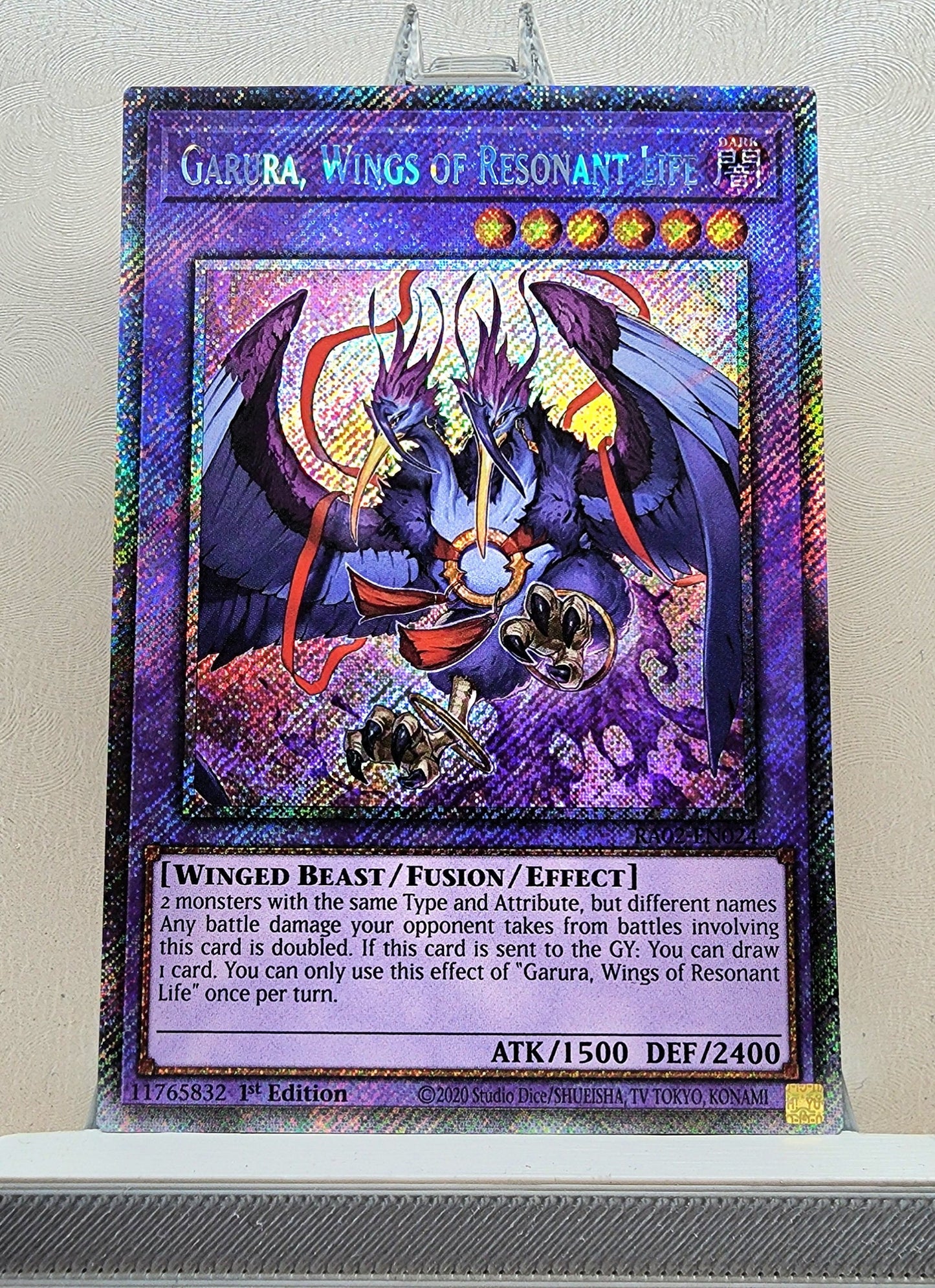 Yugioh! 1x Garura, Wings of Resonant Life (RA02 - Platinum Secret Rare) 1st Edition