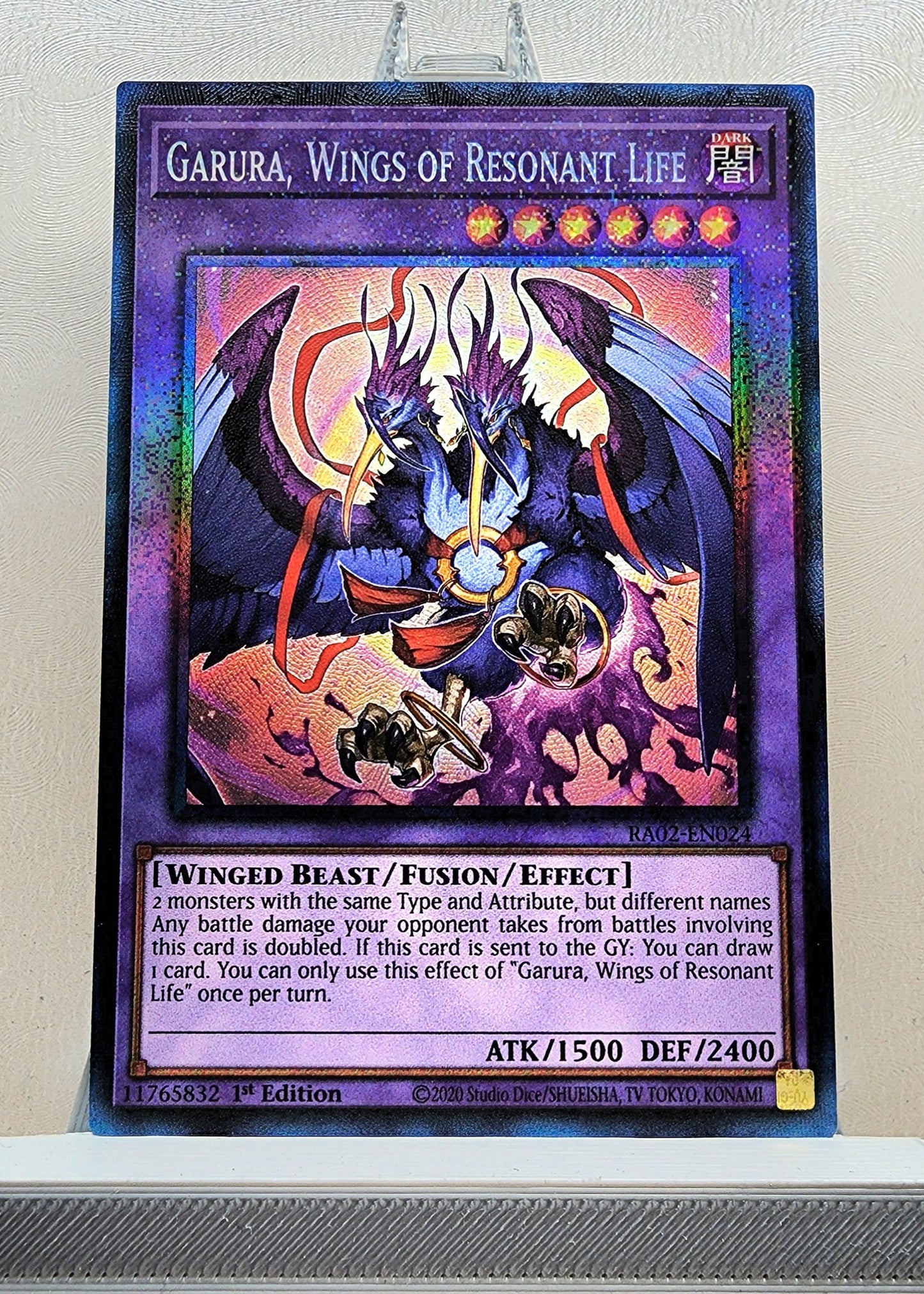 Yugioh! 1x Garura, Wings of Resonant Life (RA02 - Prismatic Collectors Rare) 1st Edition