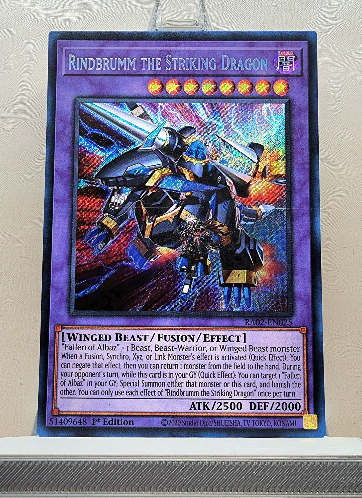 Yugioh! 1x Rindbrumm the Striking Dragon (RA02 - Secret Rare) 1st Edition