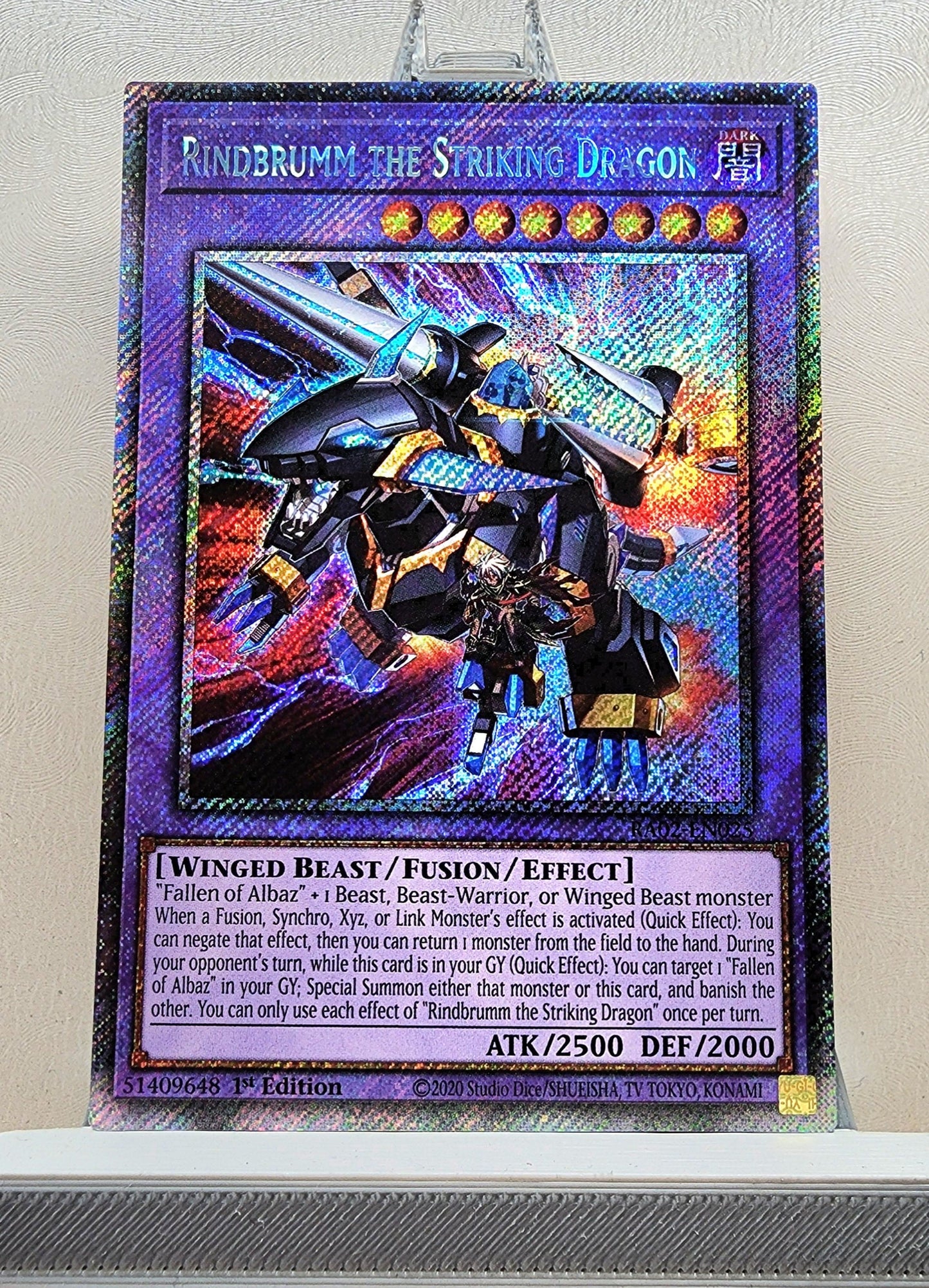 Yugioh! 1x Rindbrumm the Striking Dragon (RA02 - Platinum Secret Rare) 1st Edition