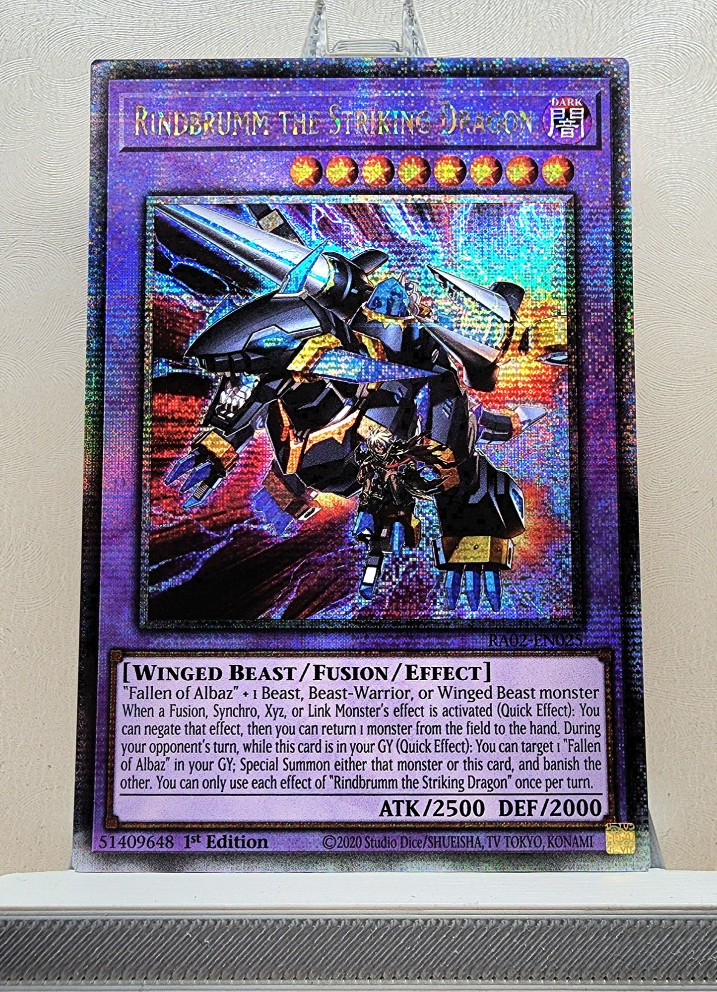 Yugioh! 1x Rindbrumm the Striking Dragon (RA02 - Quarter Century Secret Rare) 1st Edition