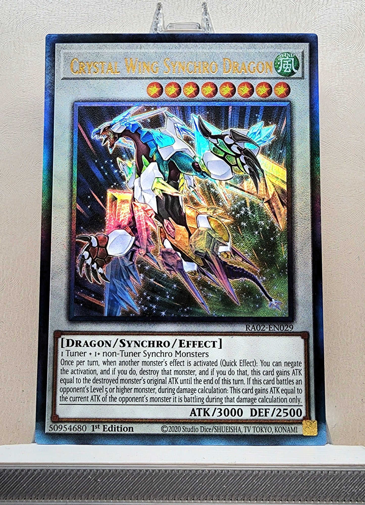 Yugioh! 1x Crystal Wing Synchro Dragon (RA02 - Prismatic Ultimate Rare) 1st Edition