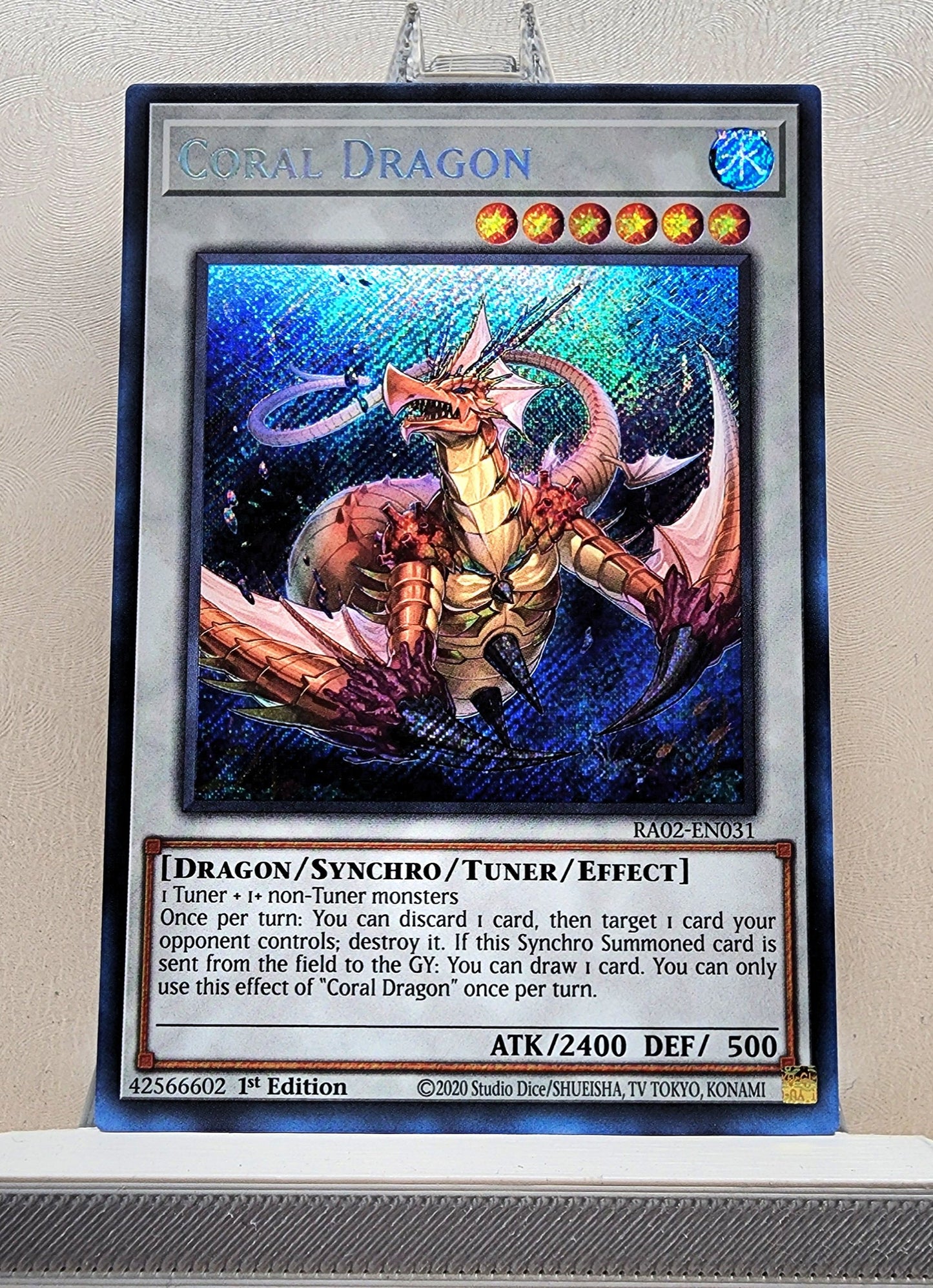 Yugioh! 1x Coral Dragon (RA02 - Secret Rare) 1st Edition