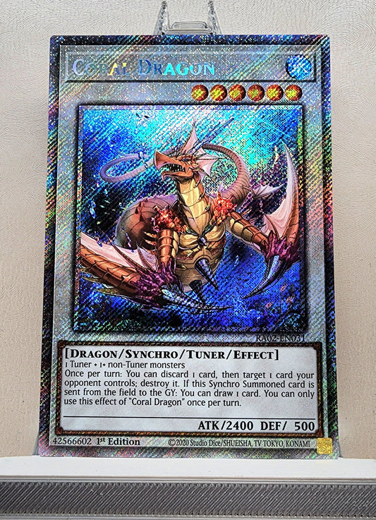 Yugioh! 1x Coral Dragon (RA02 - Platinum Secret Rare) 1st Edition