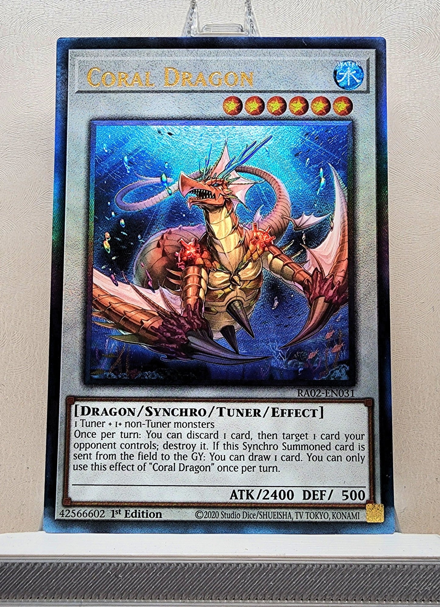 Yugioh! 1x Coral Dragon (RA02 - Prismatic Ultimate Rare) 1st Edition