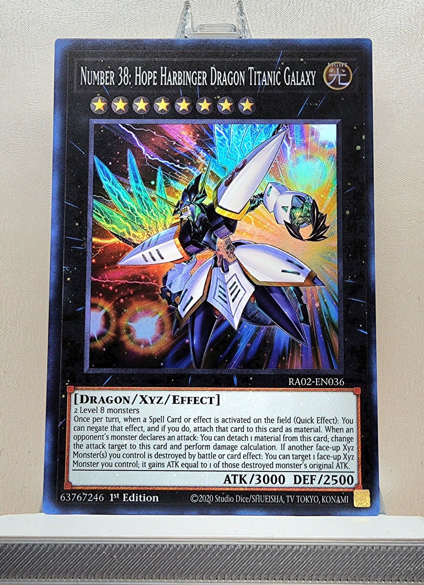 Yugioh! 1x Number 38: Hope Harbinger Dragon Titanic Galaxy (RA02 - Super Rare) 1st Edition