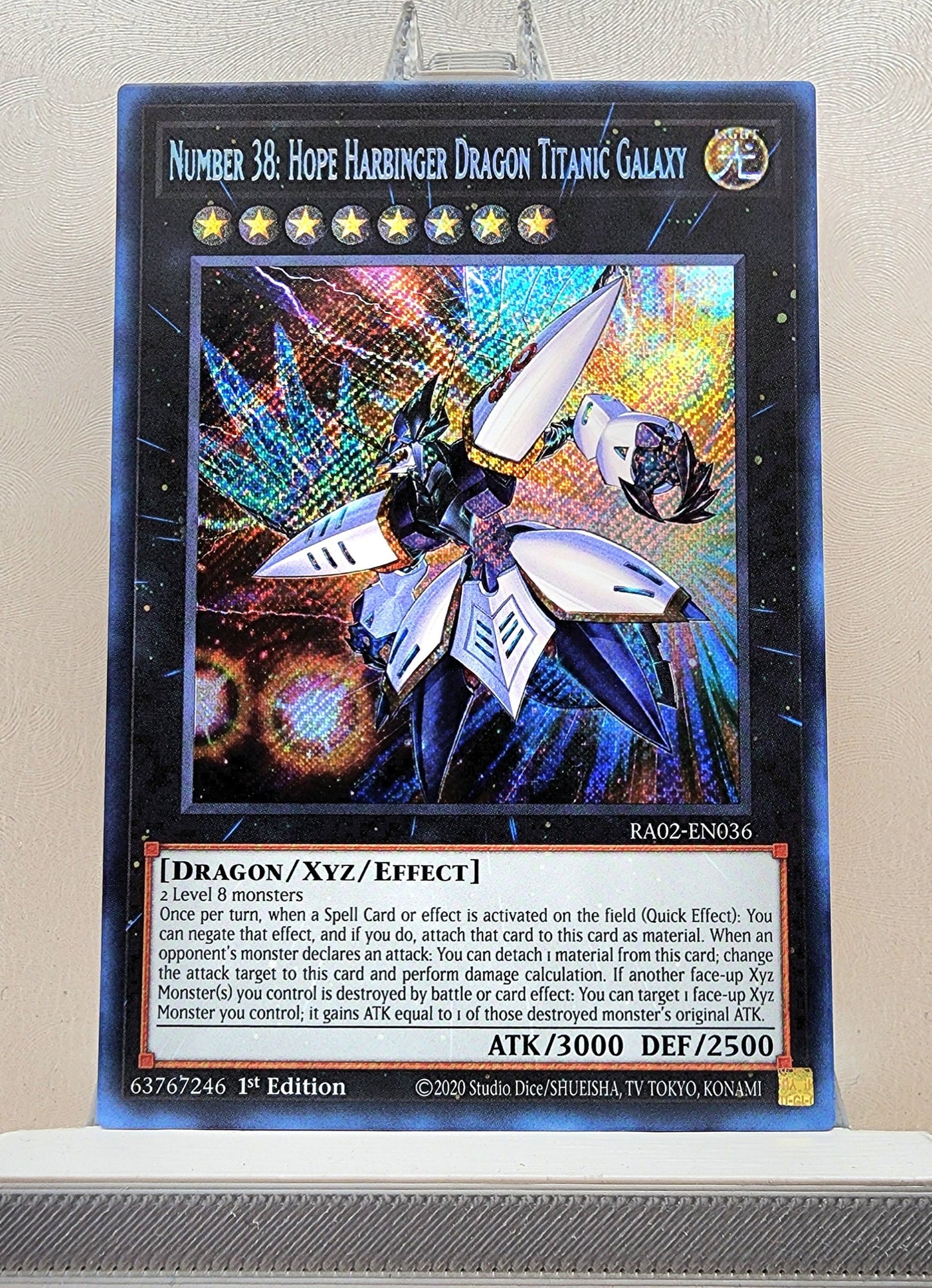 Yugioh! 1x Number 38: Hope Harbinger Dragon Titanic Galaxy (RA02 - Secret Rare) 1st Edition