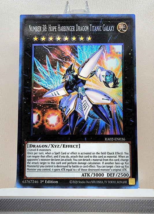 Yugioh! 1x Number 38: Hope Harbinger Dragon Titanic Galaxy (RA02 - Prismatic Collectors Rare) 1st Edition