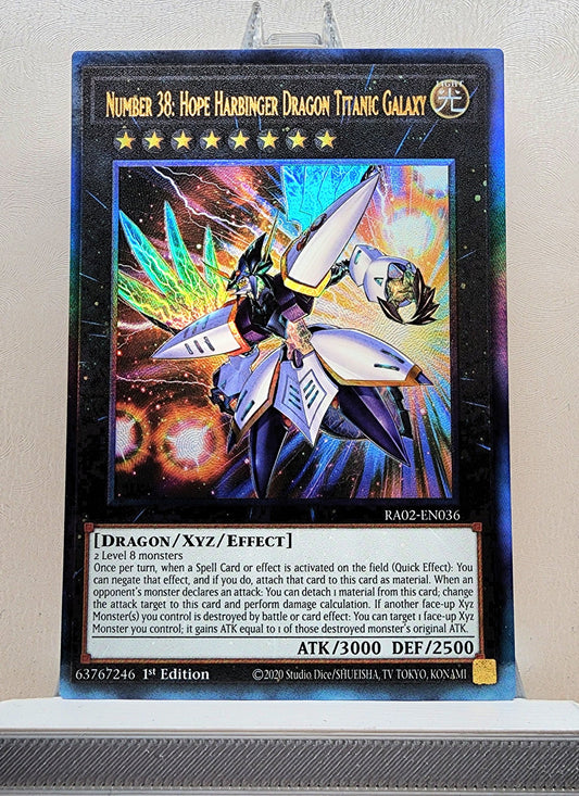 Yugioh! 1x Number 38: Hope Harbinger Dragon Titanic Galaxy (RA02 - Prismatic Ultimate Rare) 1st Edition