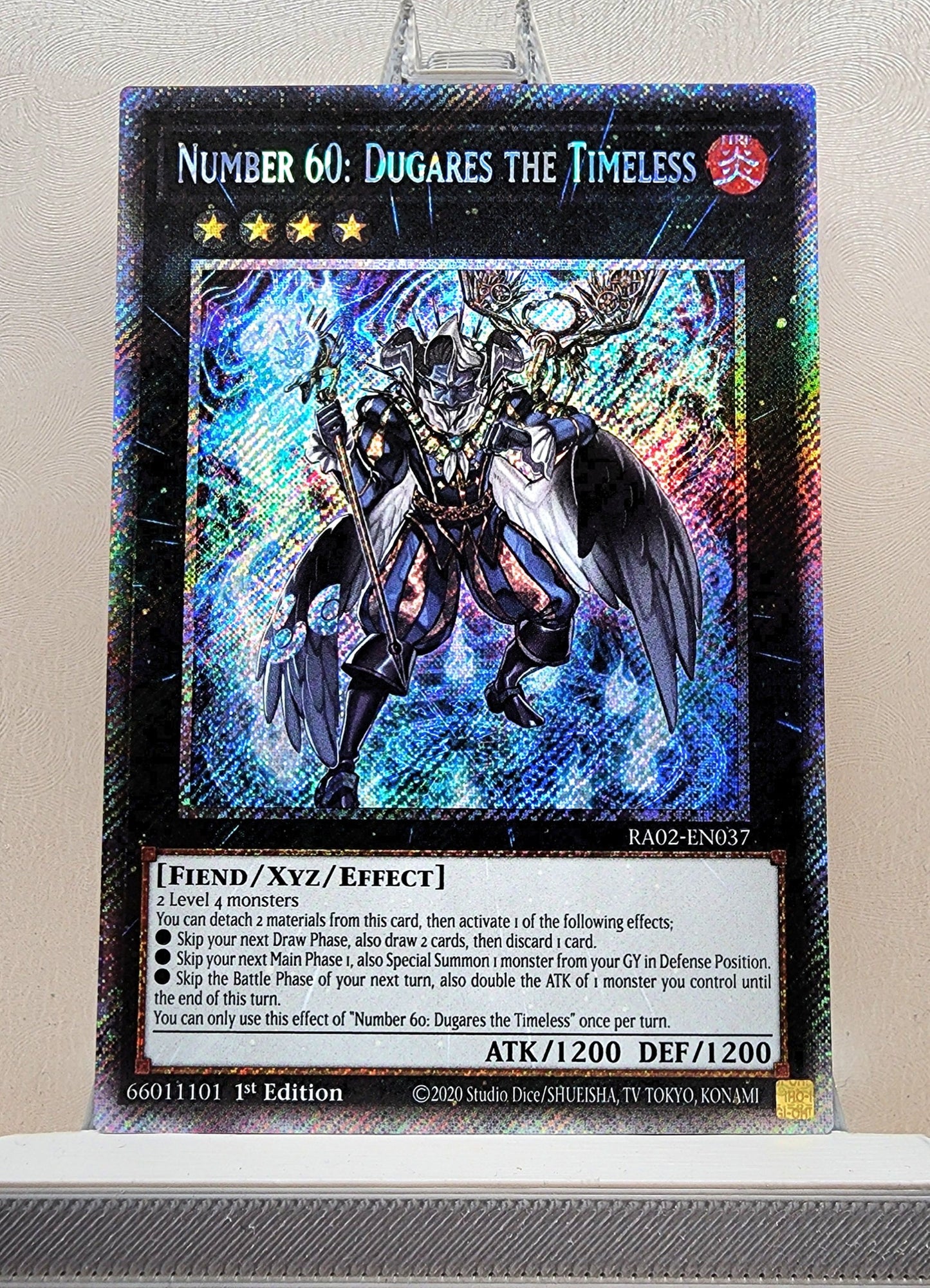 Yugioh! 1x Number 60: Dugares the Timeless (RA02 - Platinum Secret Rare) 1st Edition