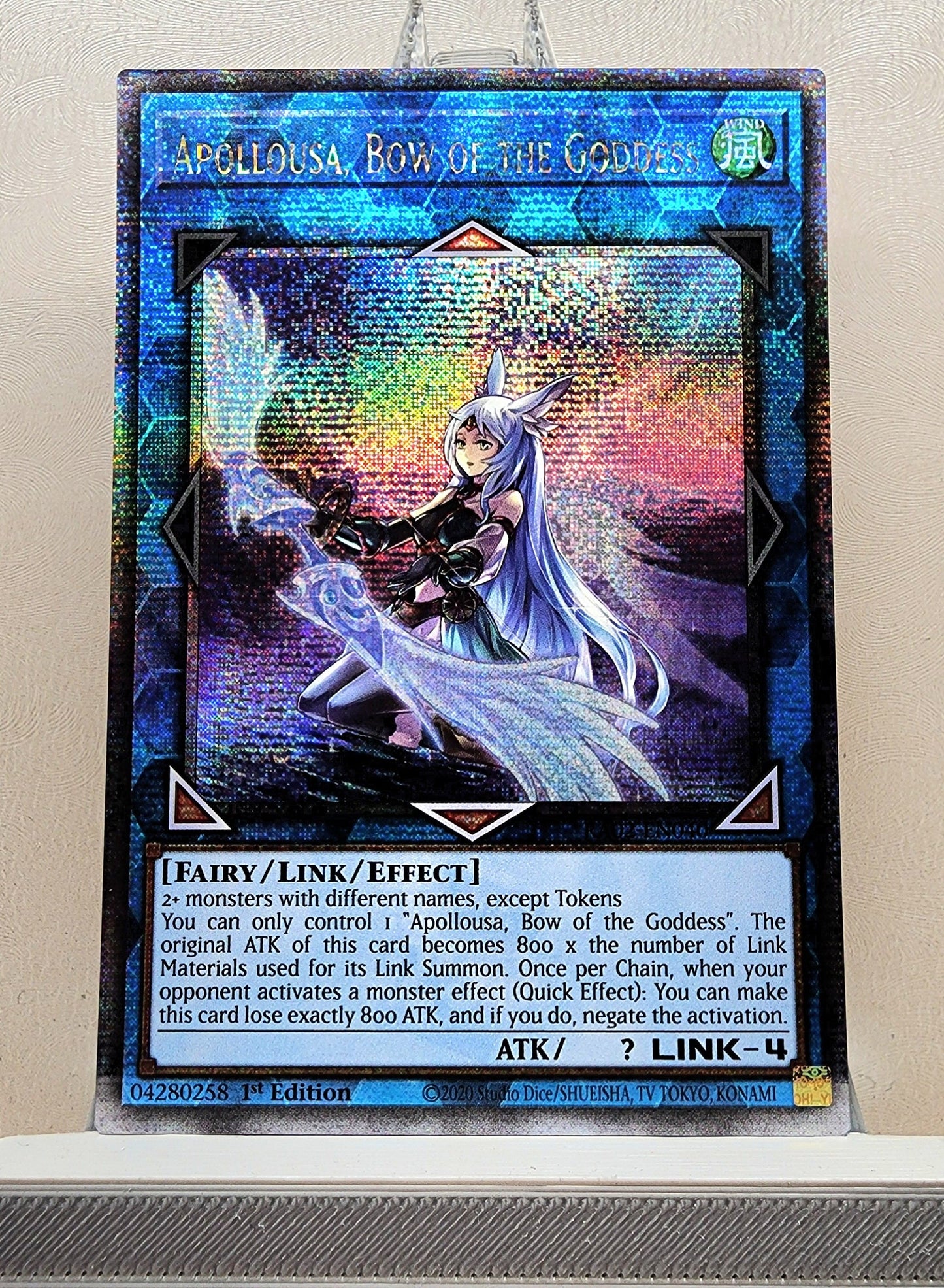 Yugioh! 1x Apollousa, Bow of the Goddess Alt Art (RA02 - Quarter Century Secret Rare) 1st Edition