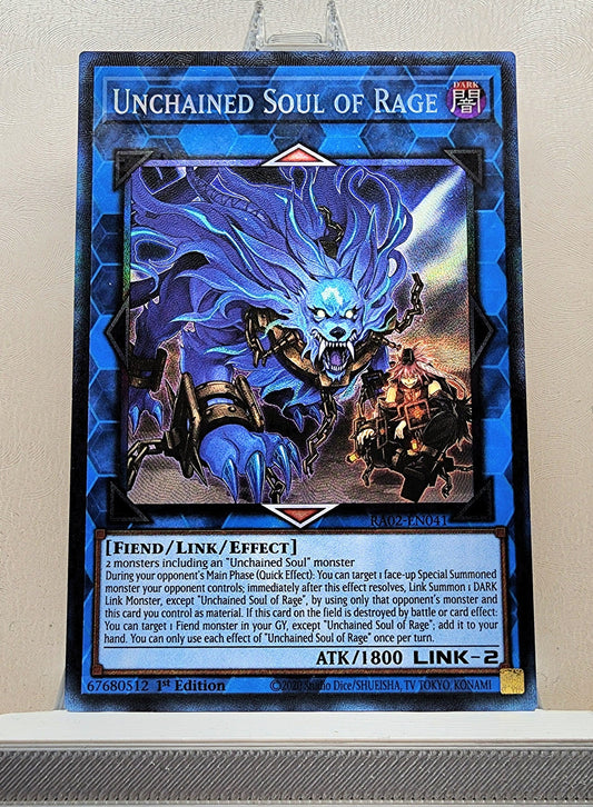 Yugioh! 1x Unchained Soul of Rage (RA02 - Prismatic Collectors Rare) 1st Edition