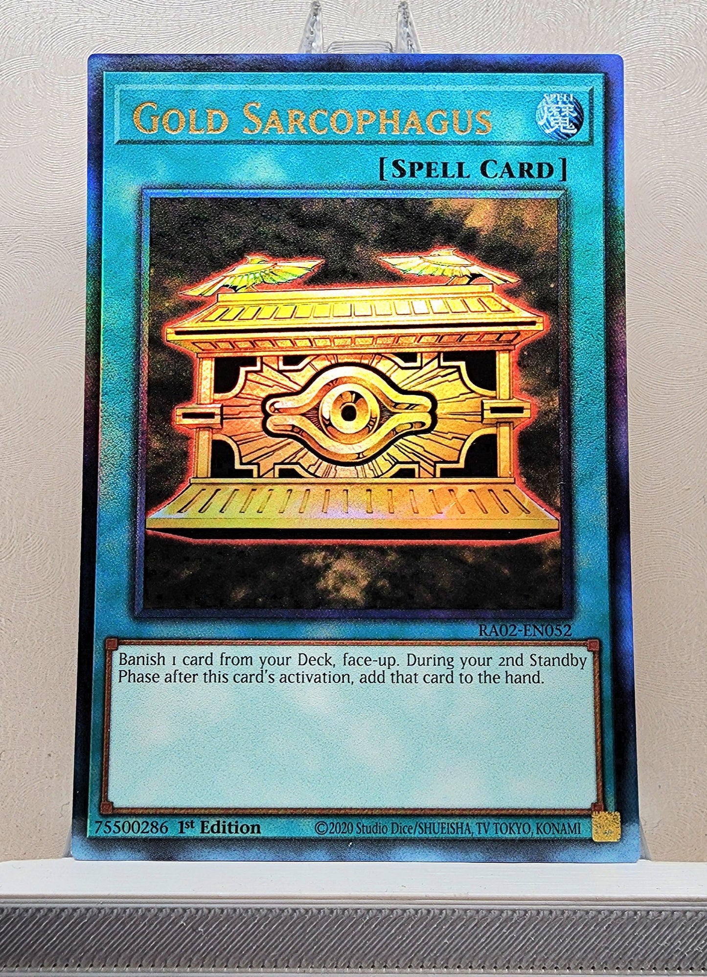 Yugioh! 1x Gold Sarcophagus (RA02 - Prismatic Ultimate Rare) 1st Edition