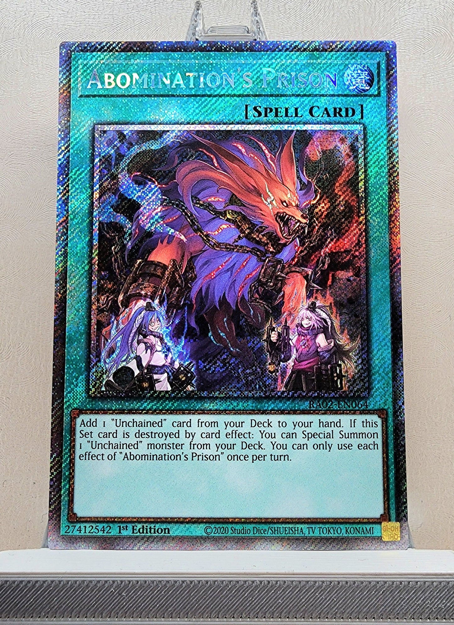 Yugioh! 1x Abomination's Prison (RA02 - Platinum Secret Rare) 1st Edition