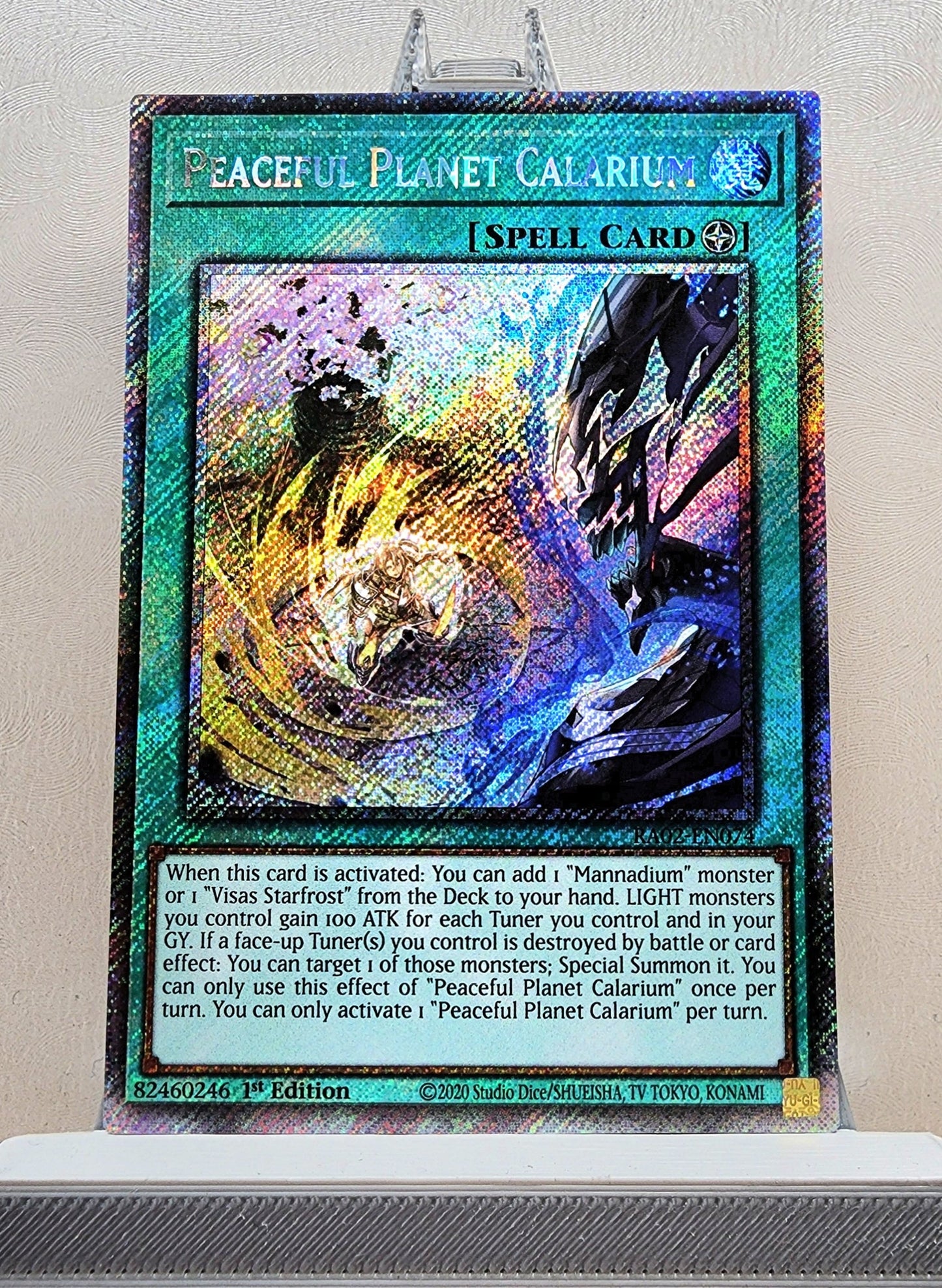 Yugioh! 1x Peaceful Planet Calarium (RA02 - Platinum Secret Rare) 1st Edition