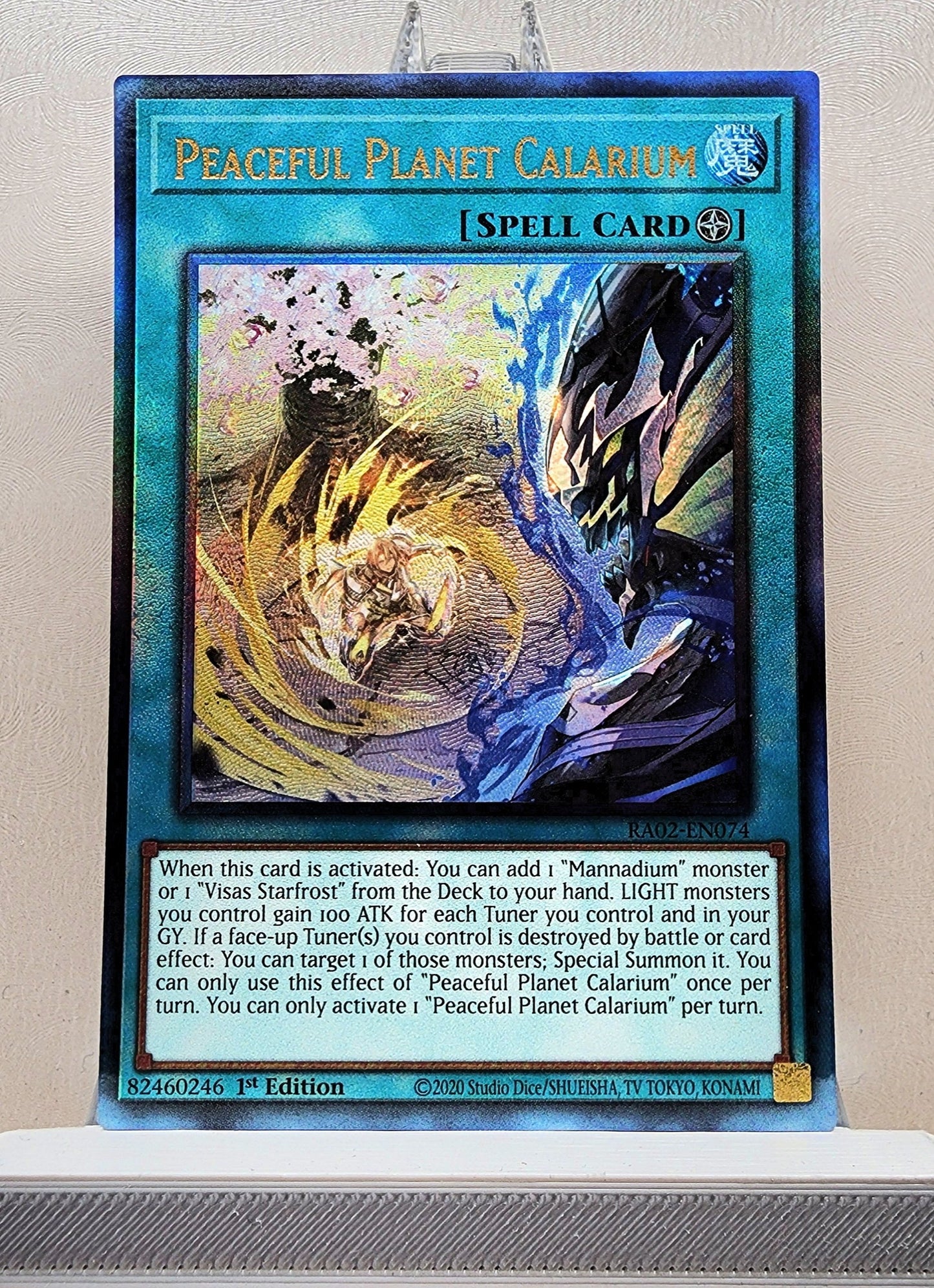 Yugioh! 1x Peaceful Planet Calarium (RA02 - Prismatic Ultimate Rare) 1st Edition