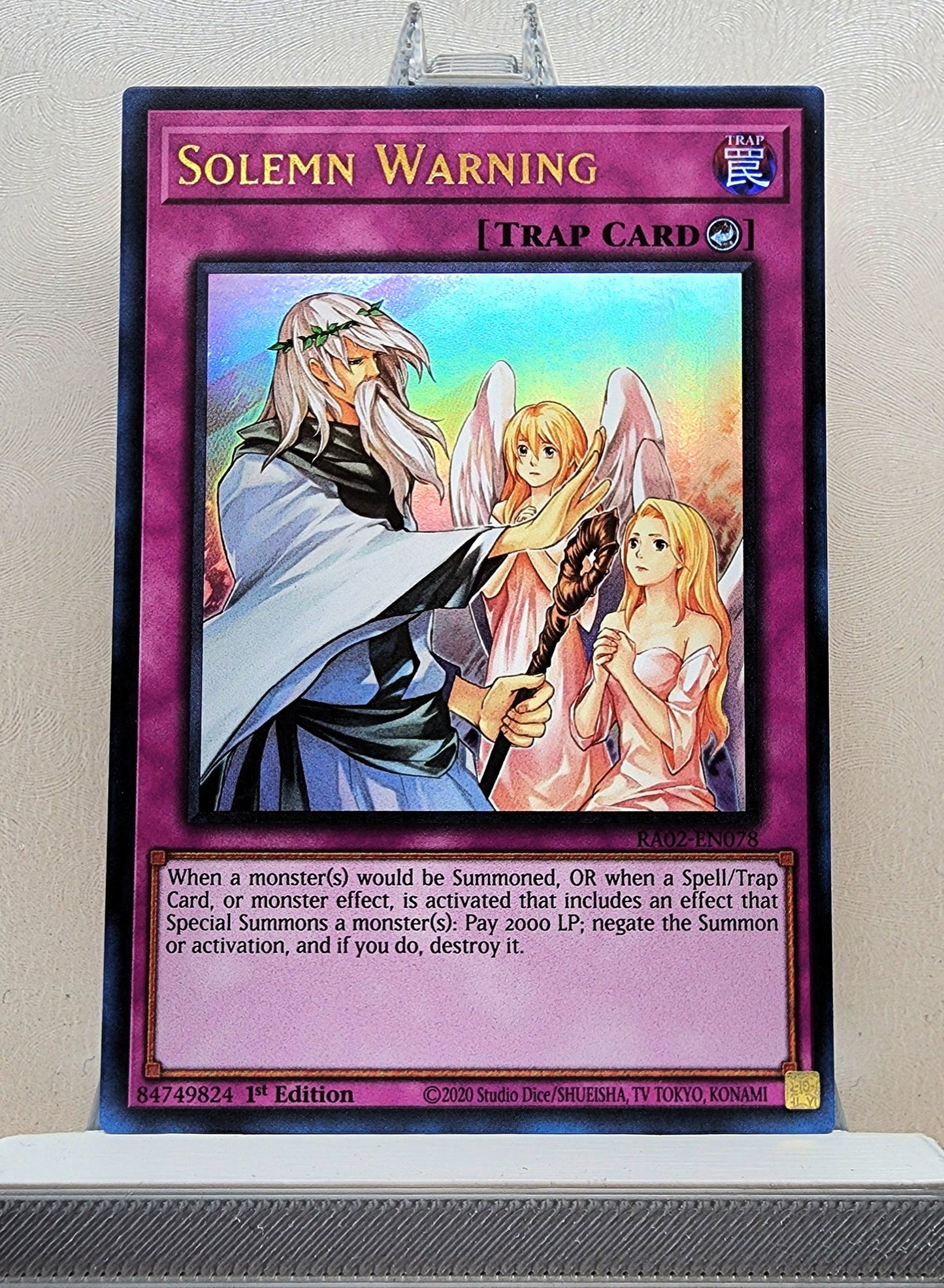 Yugioh! 1x Solemn Warning (RA02 - Ultra Rare) 1st Edition