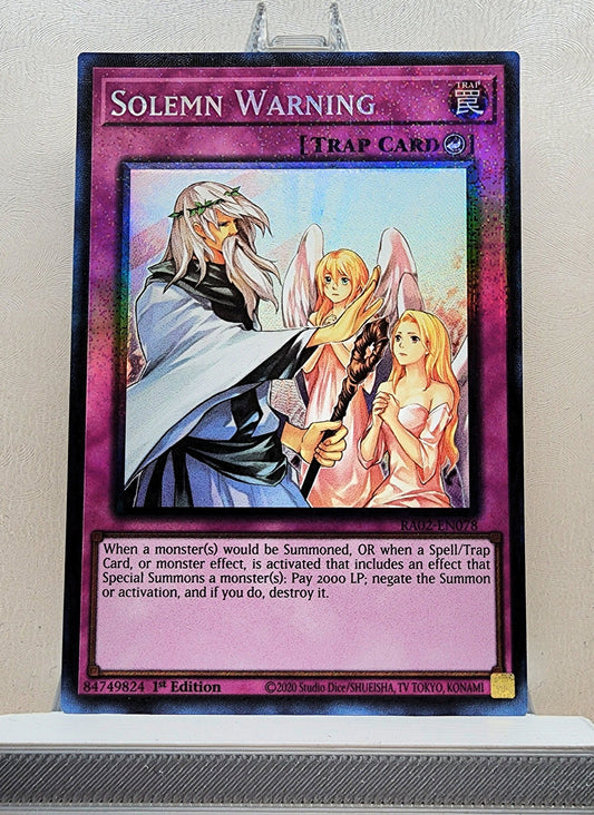 Yugioh! 1x Solemn Warning (RA02 - Prismatic Collectors Rare) 1st Edition