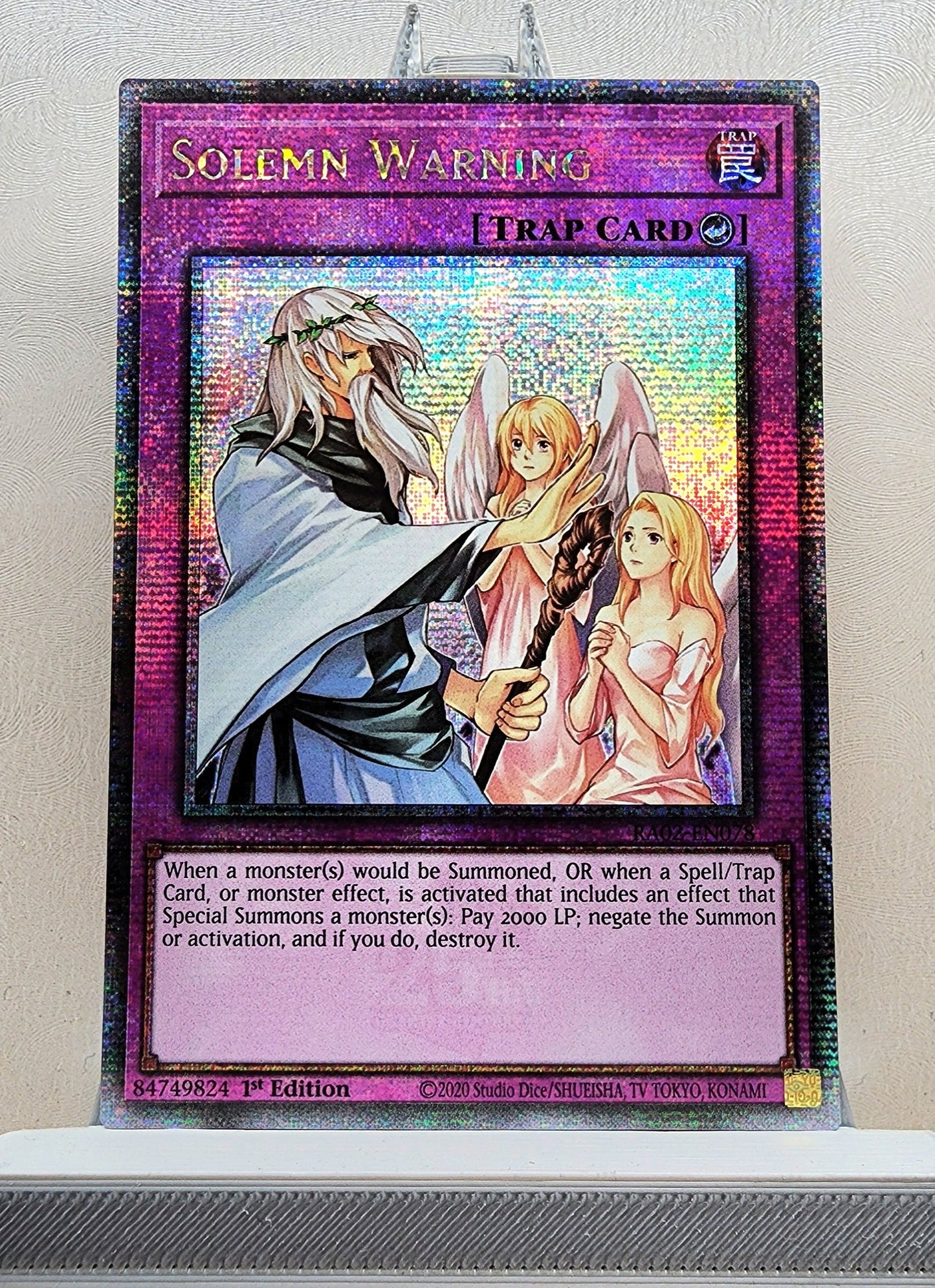 Yugioh! 1x Solemn Warning (RA02 - Quarter Century Secret Rare) 1st Edition