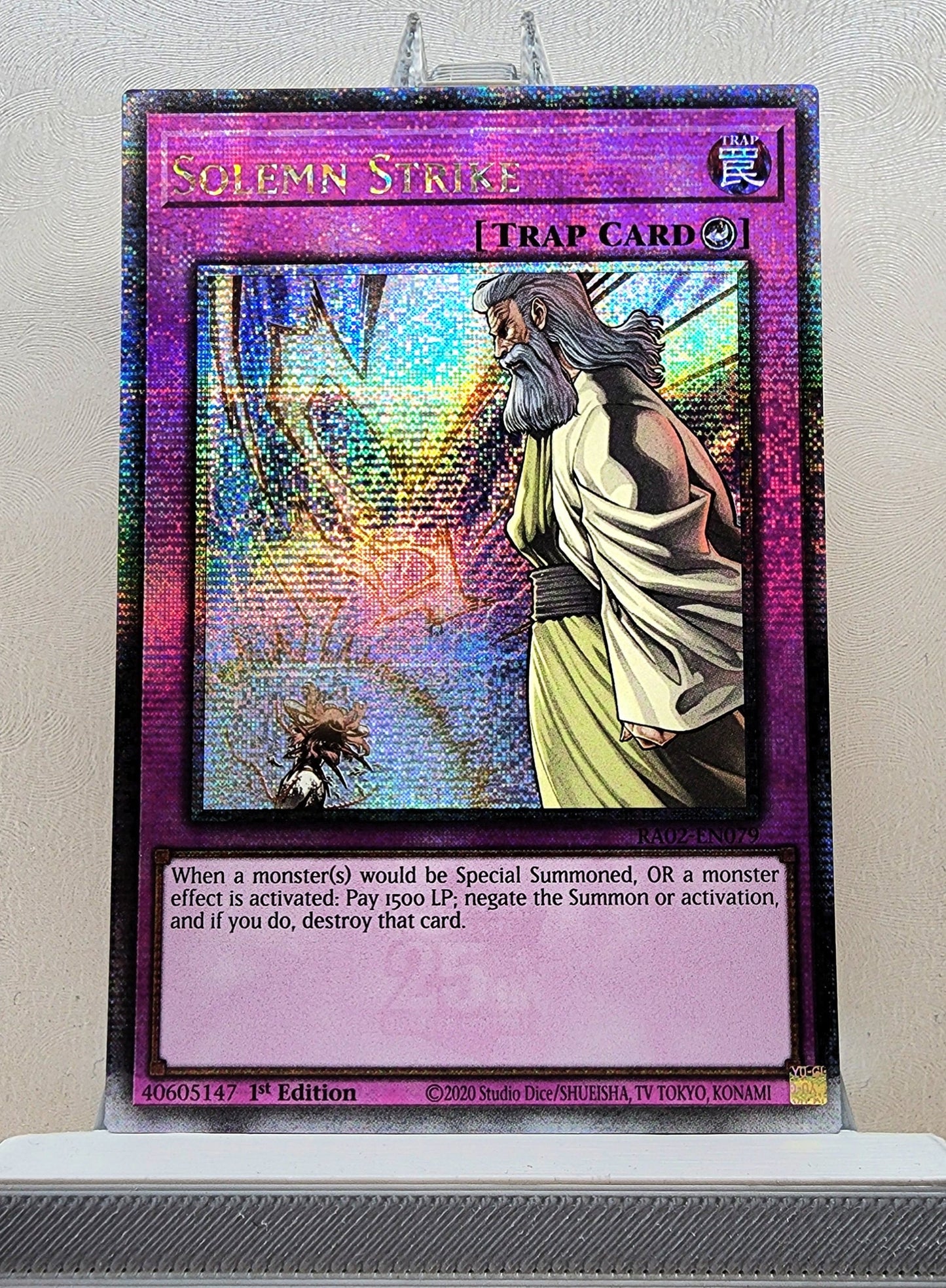 Yugioh! 1x Solemn Strike (RA02 - Quarter Century Secret Rare) 1st Edition