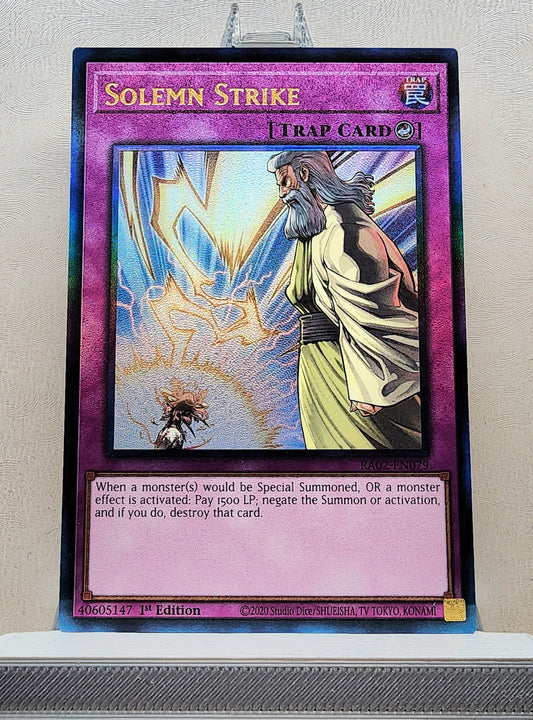 Yugioh! 1x Solemn Strike (RA02 - Prismatic Ultimate Rare) 1st Edition