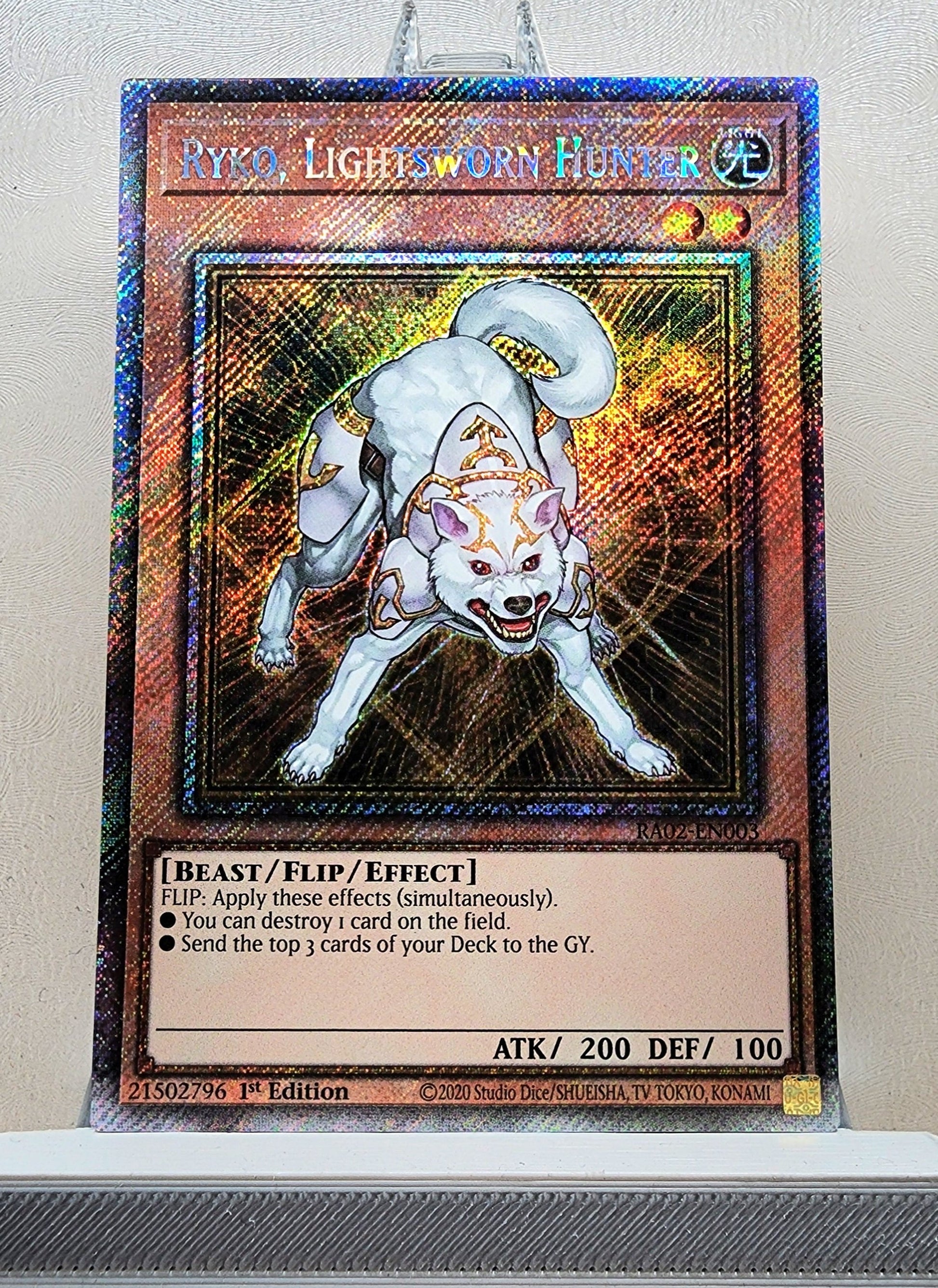 Yugioh! 1x Ryko, Lightsworn Hunter (RA02 - Platinum Secret Rare) 1st E KAWAIII SUSHI Yugioh! 1x Ryko, Lightsworn Hunter (RA02 - Platinum Secret Rare) 1st E KAWAIII SUSHI